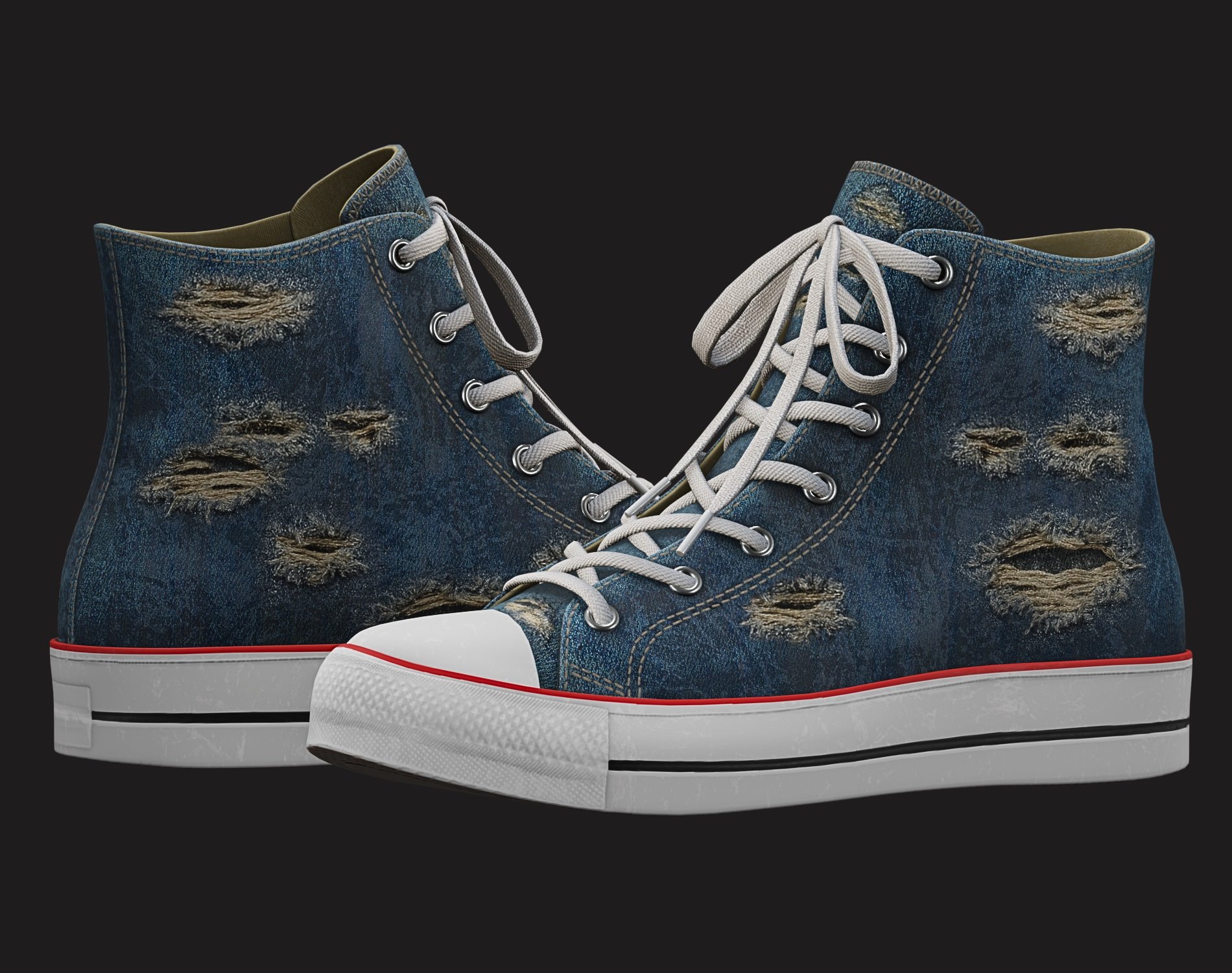 Ripped Denim Sneaker Unbranded | WOLVES STUDIO