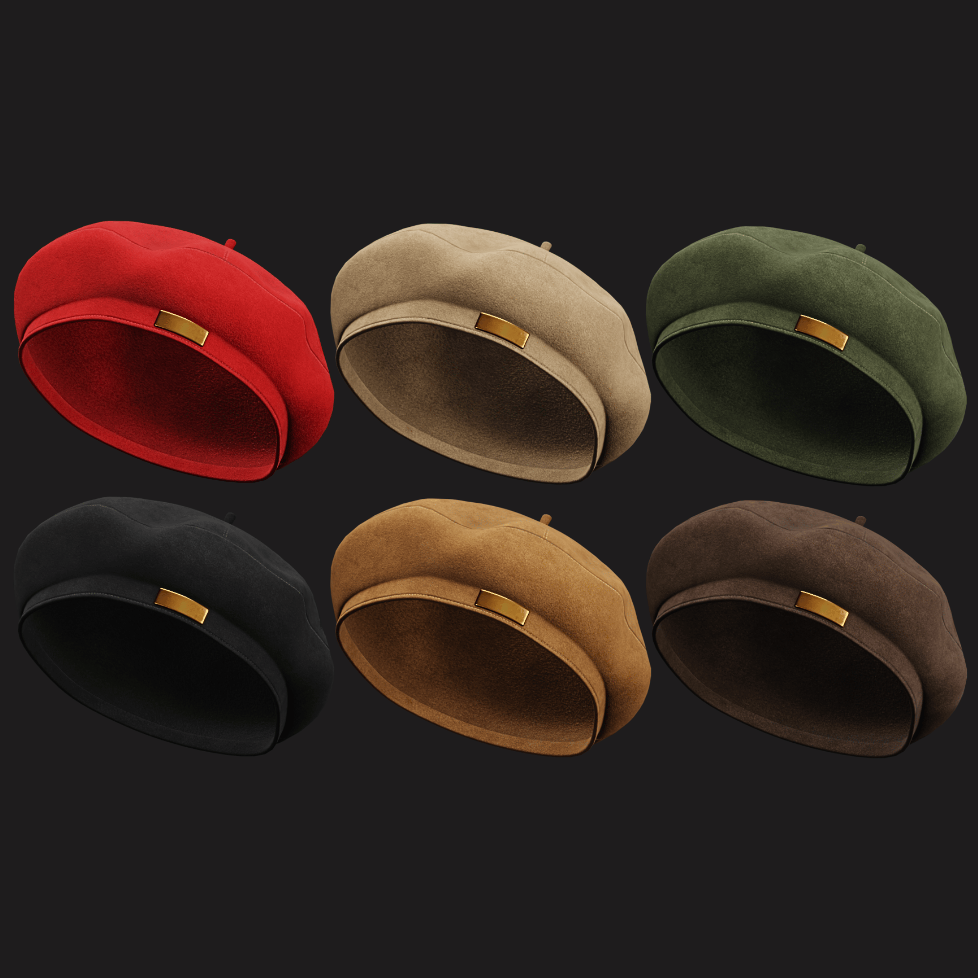 Low Poly French Beret Hat Pack | WOLVES STUDIO