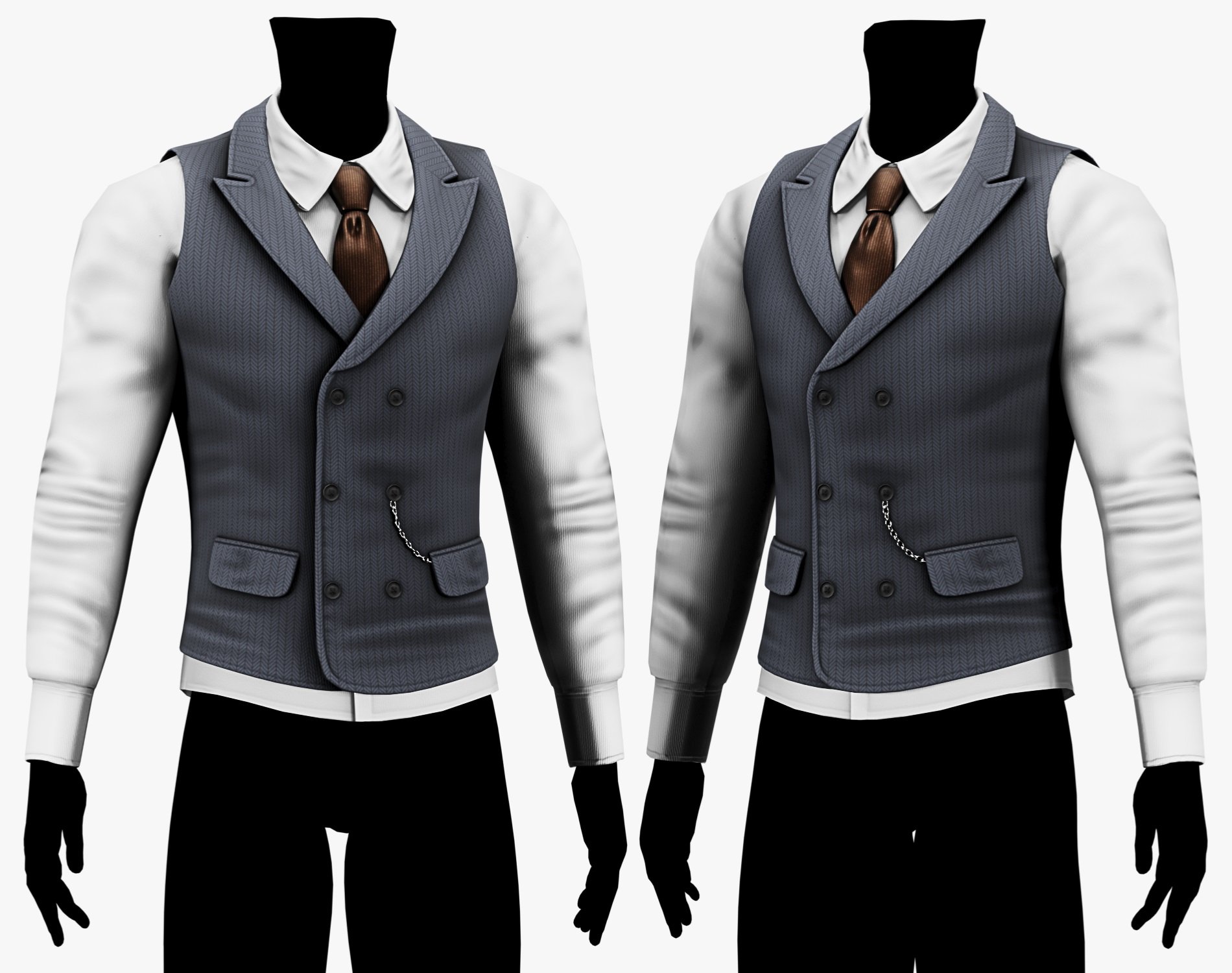 Suit Vest + Shirt Mafia Style Pack 01 | WOLVES STUDIO