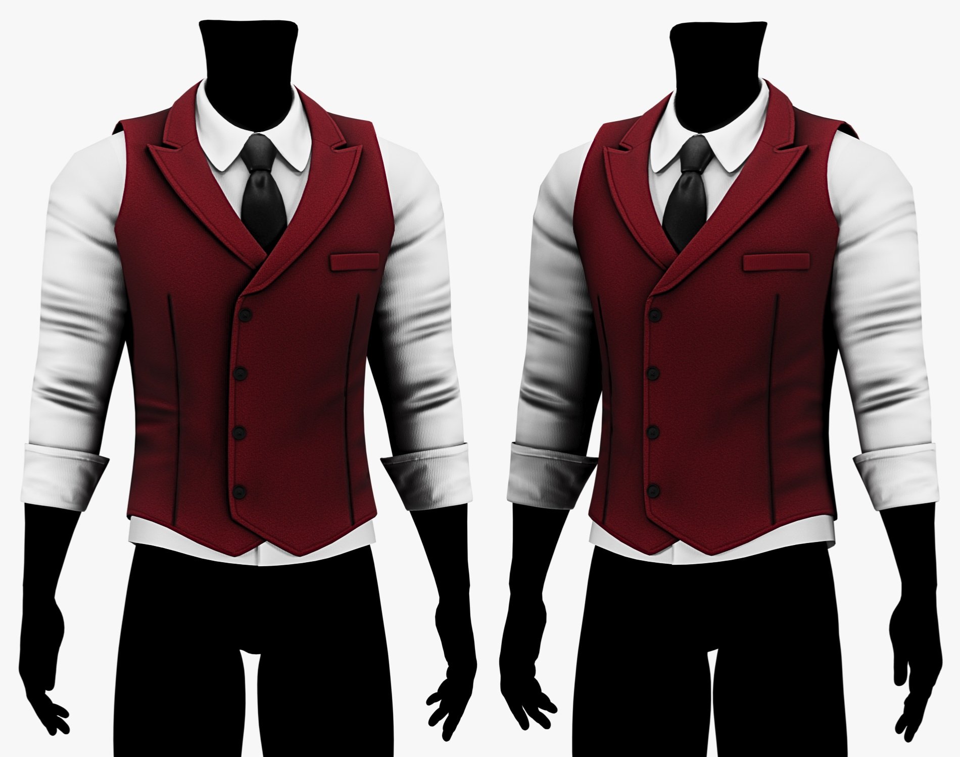Suit Vest + Shirt Mafia Style Pack 02 | WOLVES STUDIO