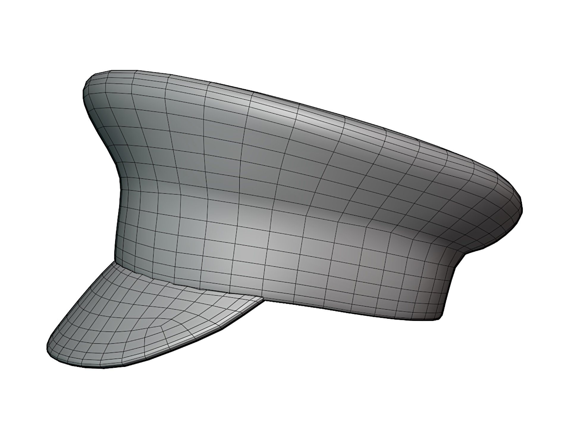 Black Latex Military Hat - Glossy High-Detail Accessory | WOLVES STUDIO