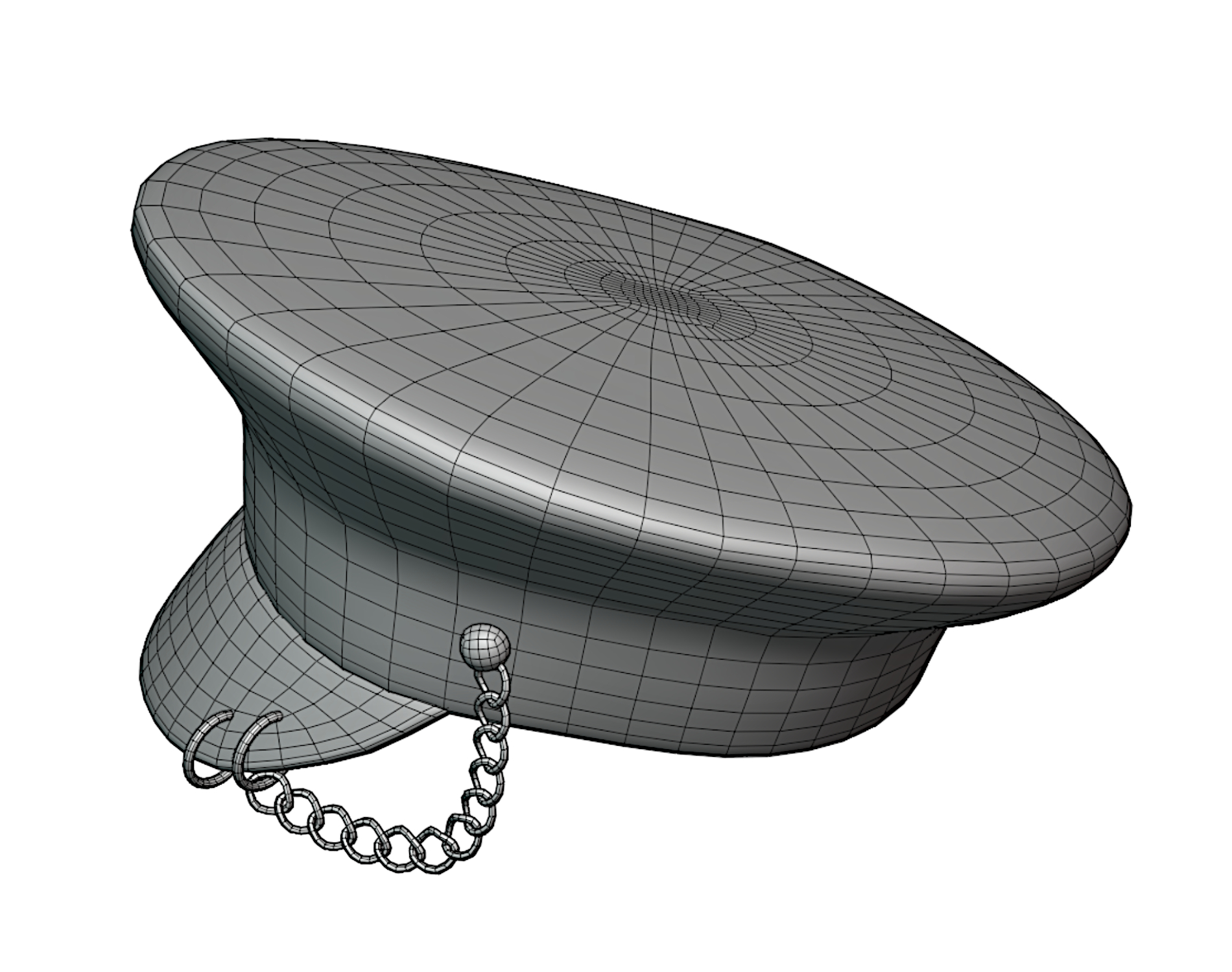 Red Latex Military Hat with Chain Detail - Avatar Accessory | WOLVES STUDIO