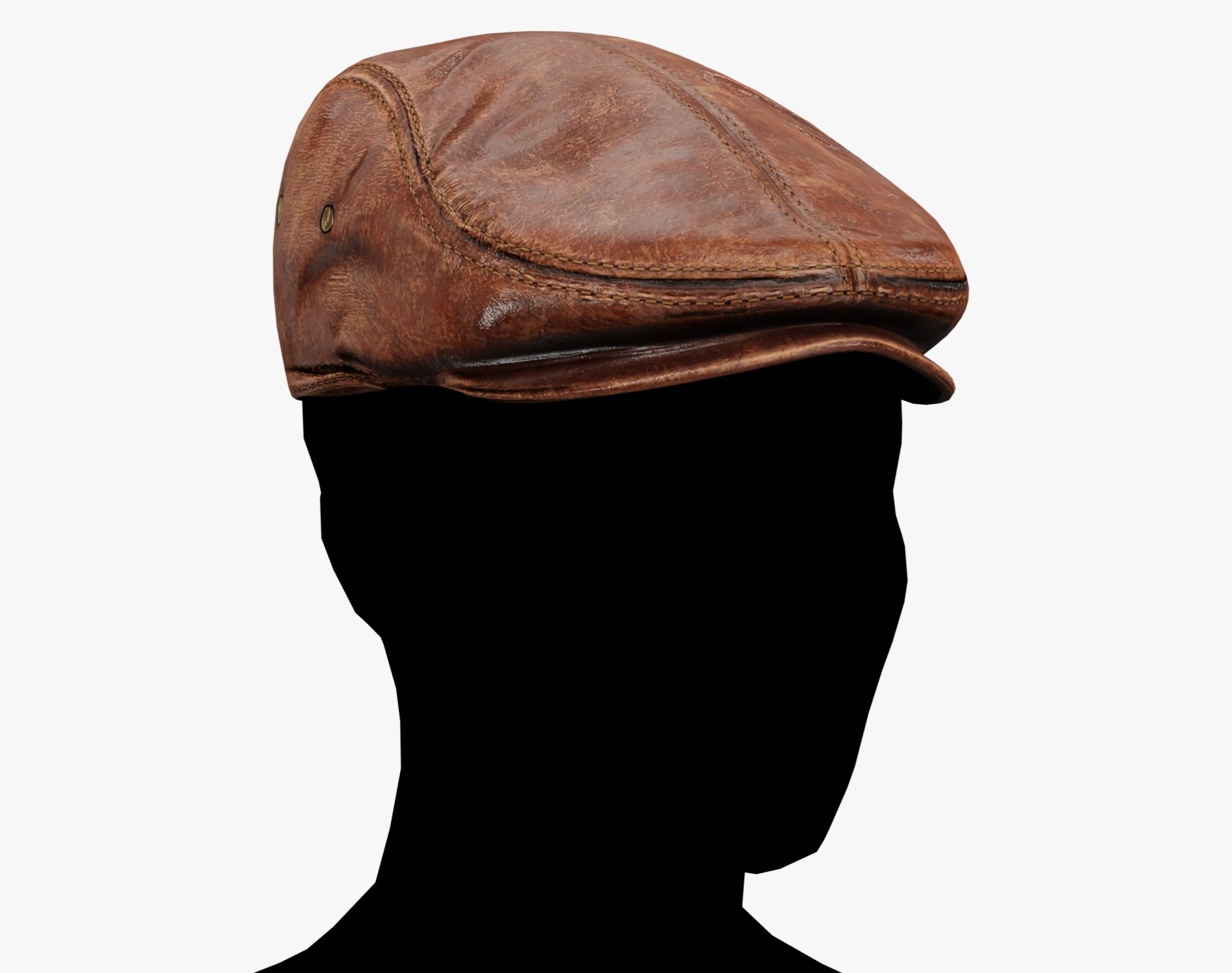 Classic Brown Leather Flat Cap Vintage | WOLVES STUDIO