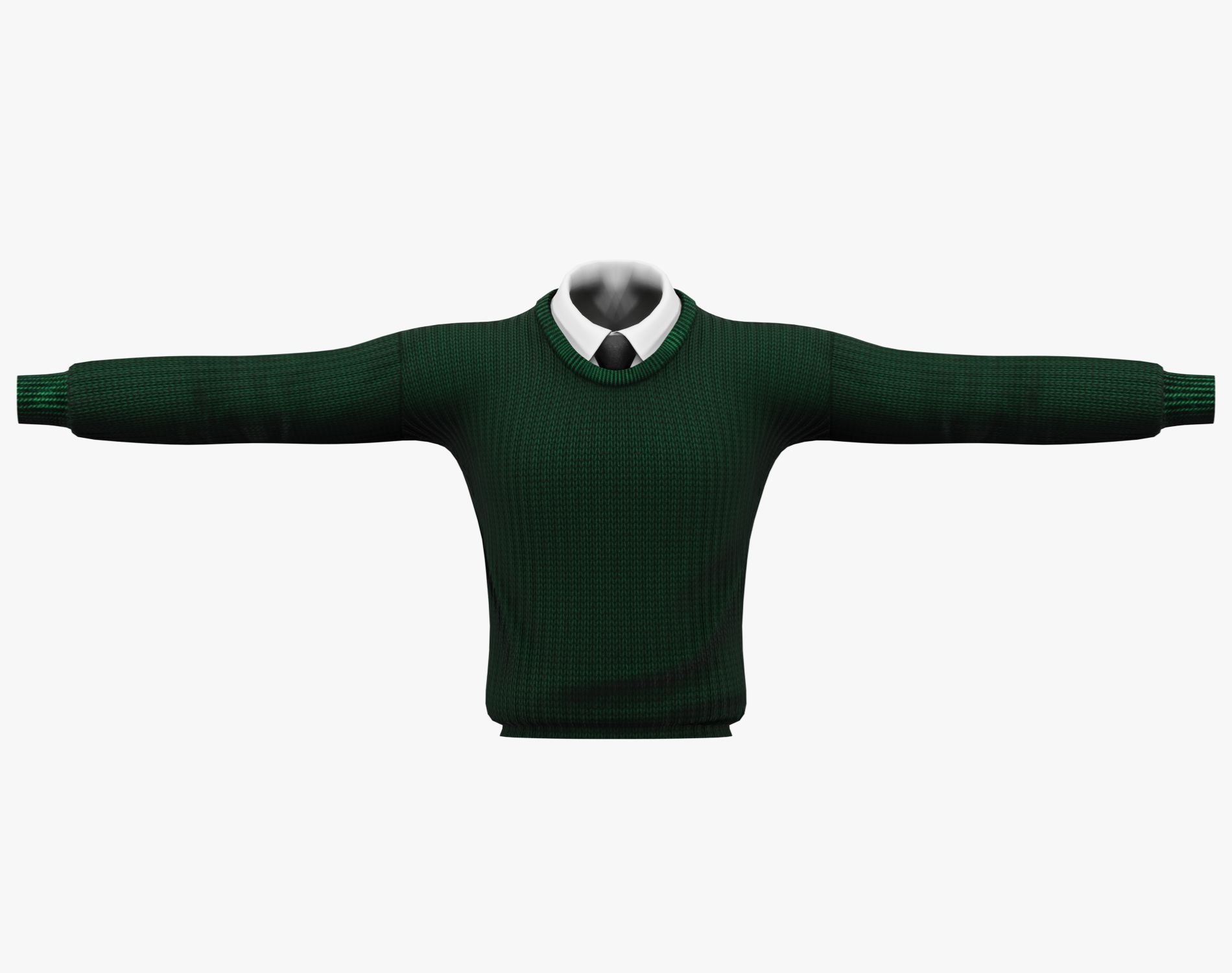 Men's Crew Neck Sweater + Shirt Collar with Tie Pack | WOLVES STUDIO