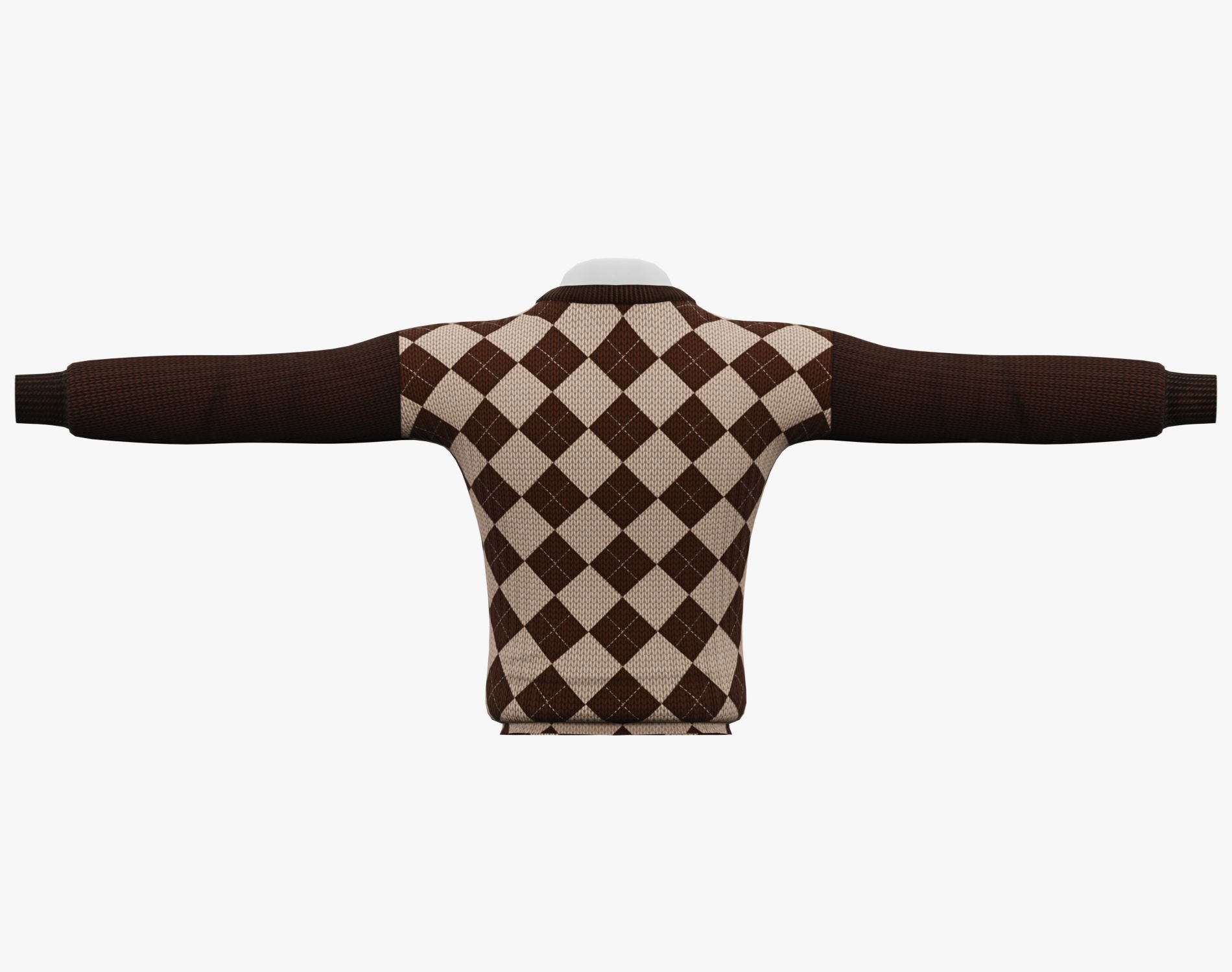 Men's Crew Neck Sweater Diamond Pattern + Shirt Collar with Tie Pack | WOLVES STUDIO