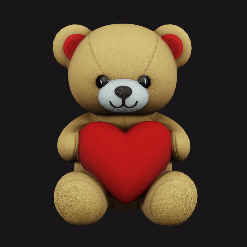 Valentineโs Teddy Bear Plushie - Cute Romantic Prop | WOLVES STUDIO