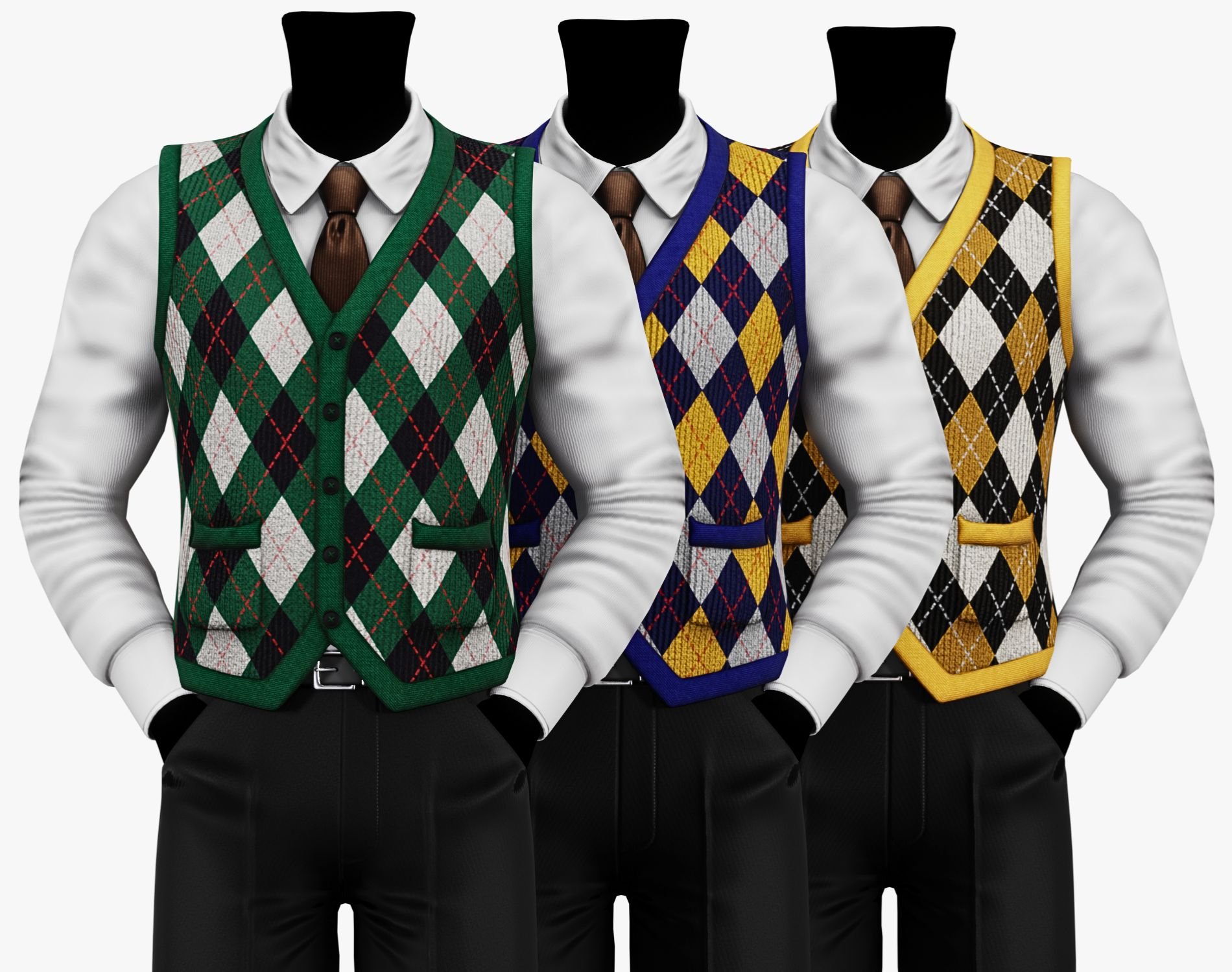 Vintage Argyle Sweater Vest Pack | WOLVES STUDIO