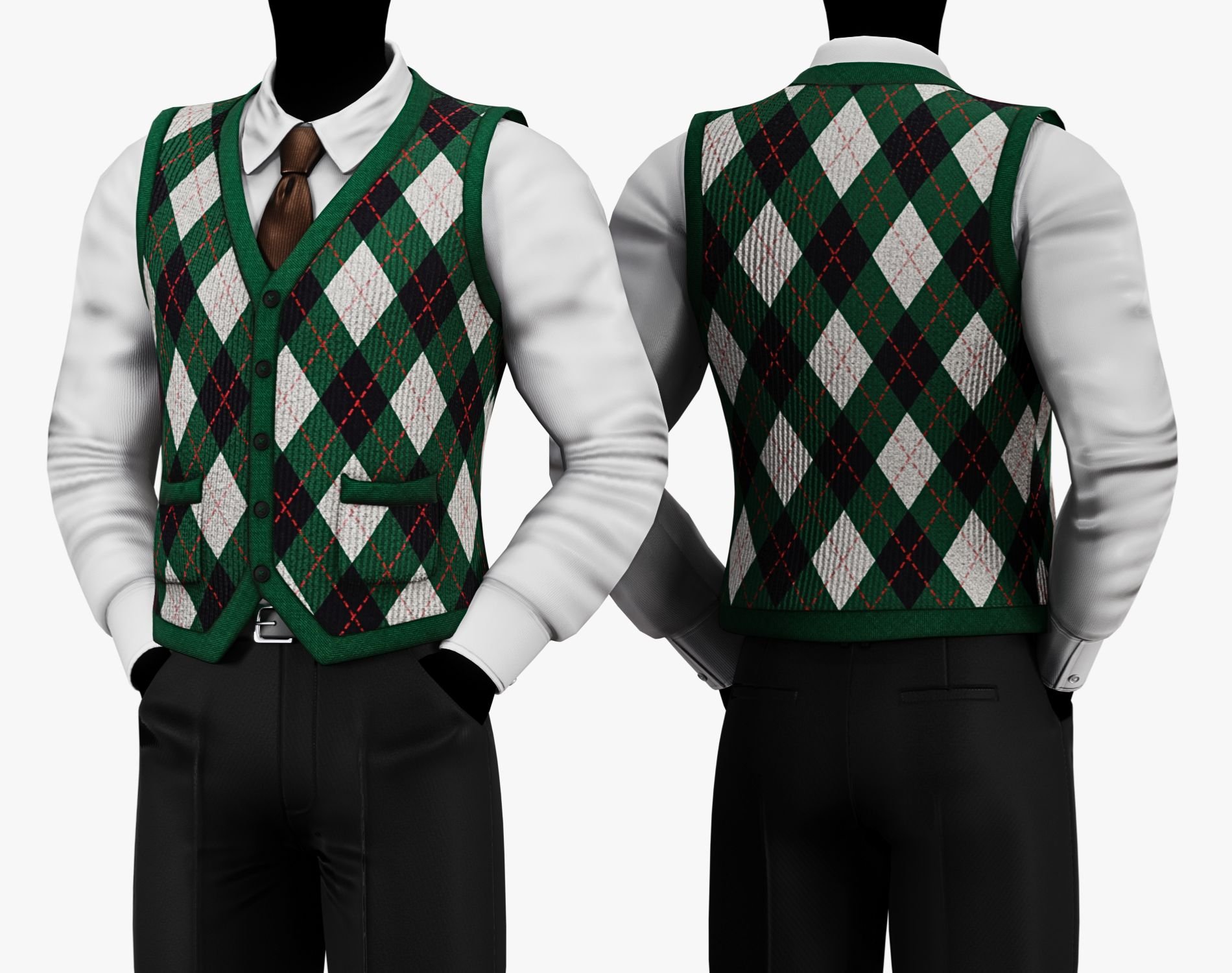 Vintage Argyle Sweater Vest Pack | WOLVES STUDIO