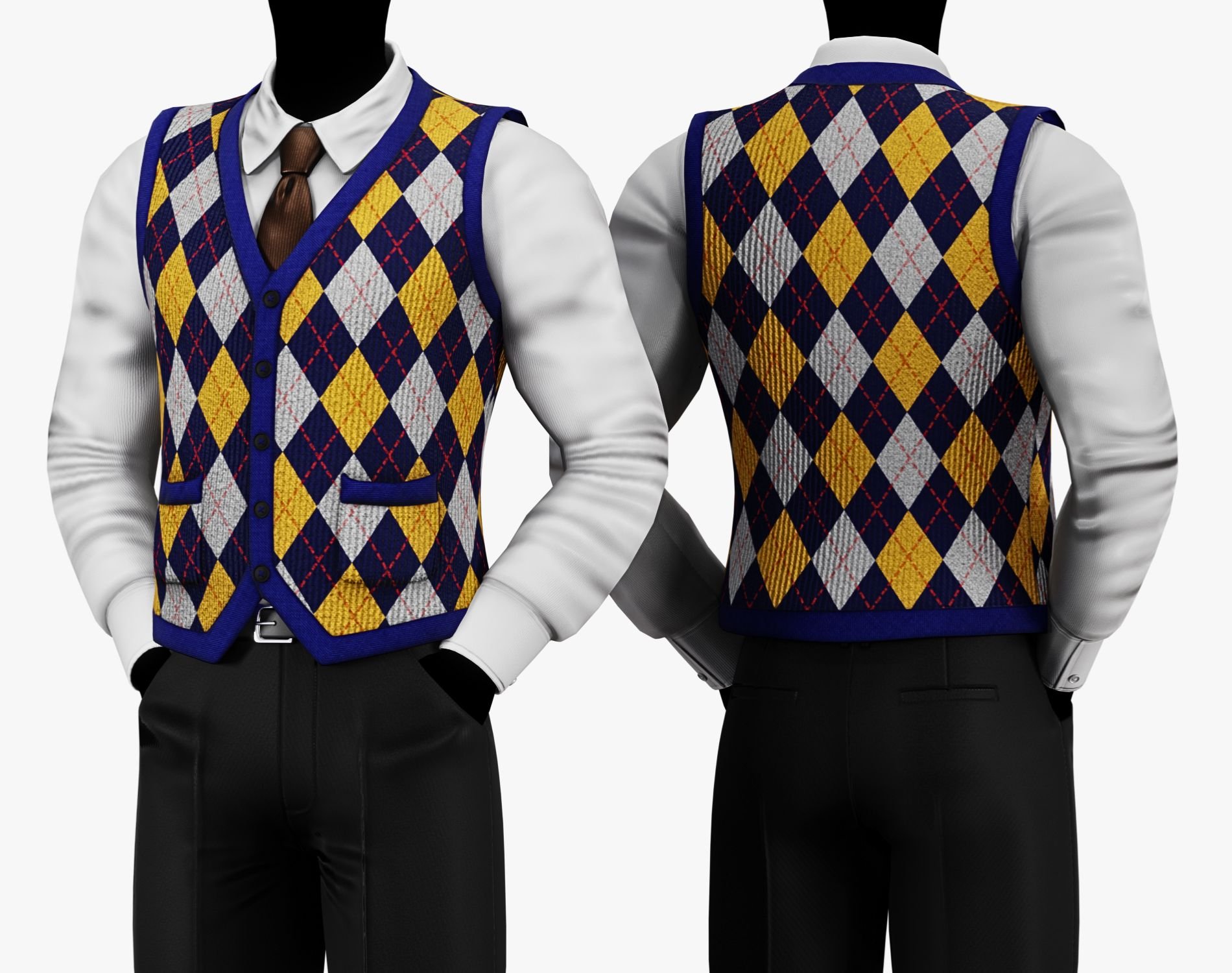 Vintage Argyle Sweater Vest Pack | WOLVES STUDIO