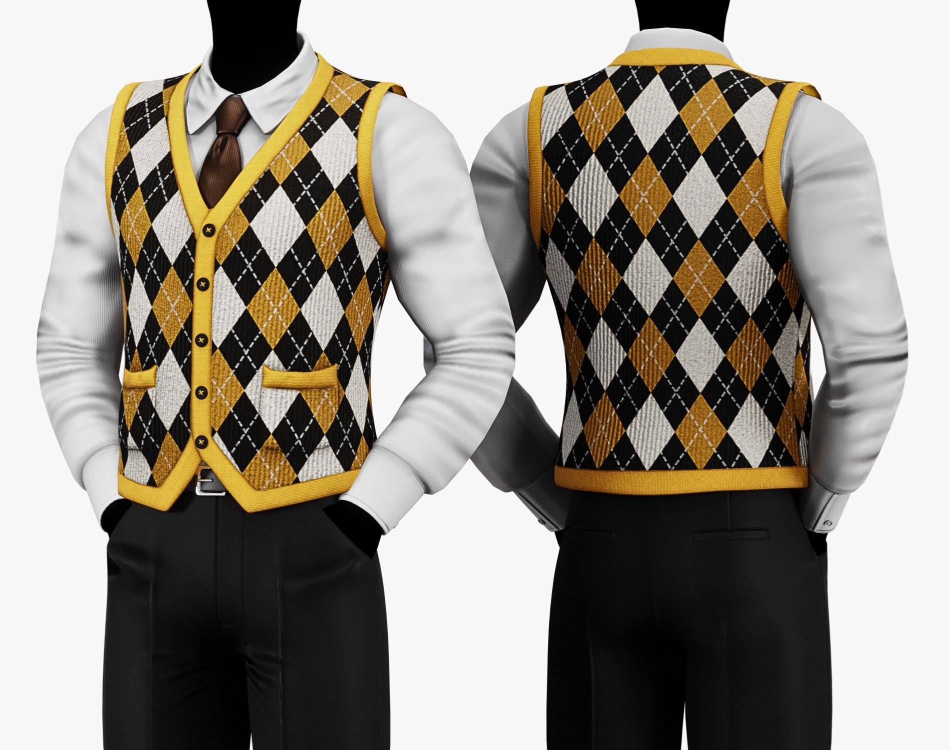 Vintage Argyle Sweater Vest Pack | WOLVES STUDIO