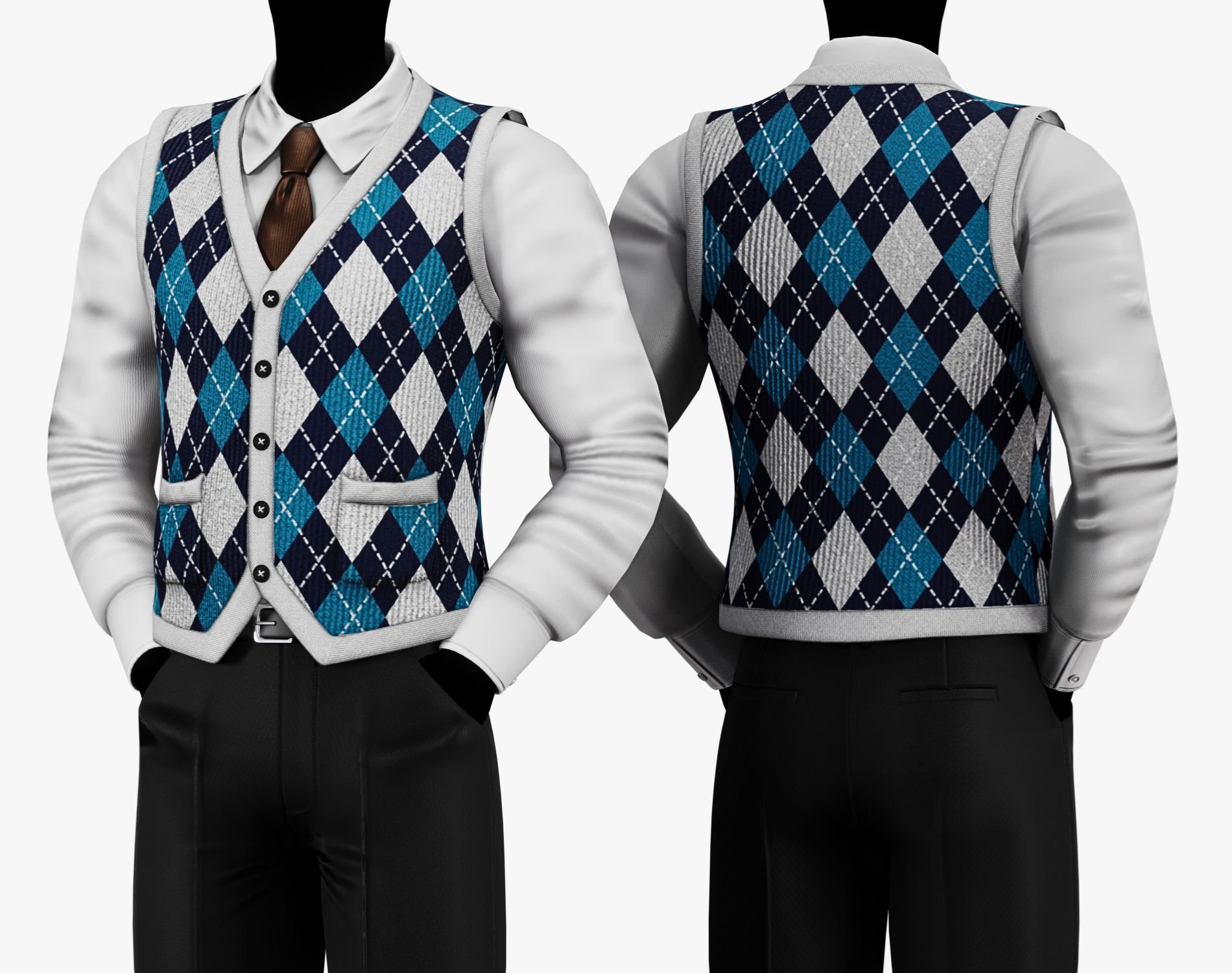 Vintage Argyle Sweater Vest Pack | WOLVES STUDIO