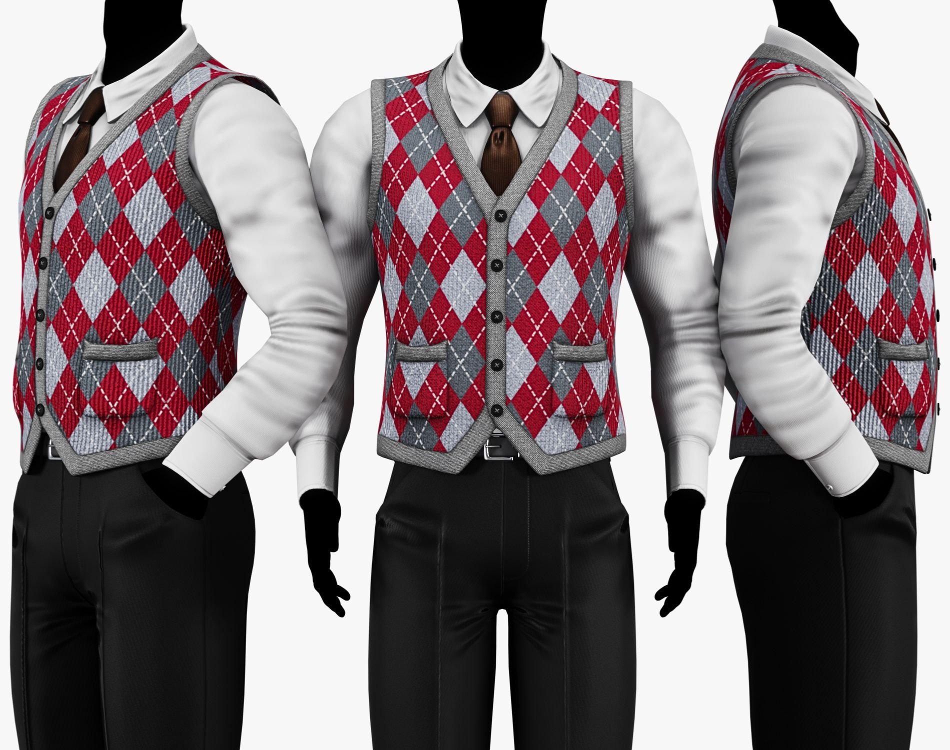 Vintage Argyle Sweater Vest Pack | WOLVES STUDIO