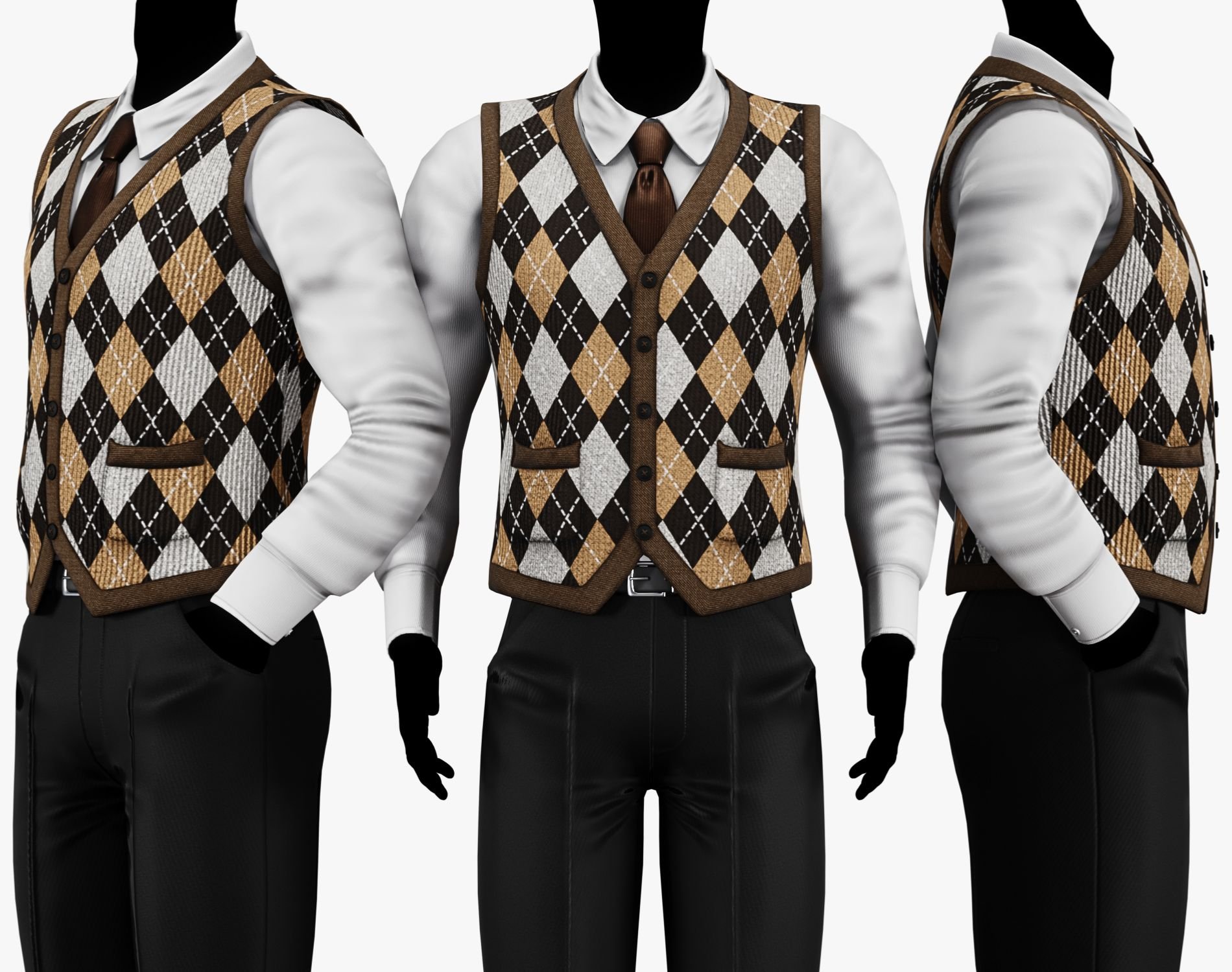 Vintage Argyle Sweater Vest Pack | WOLVES STUDIO