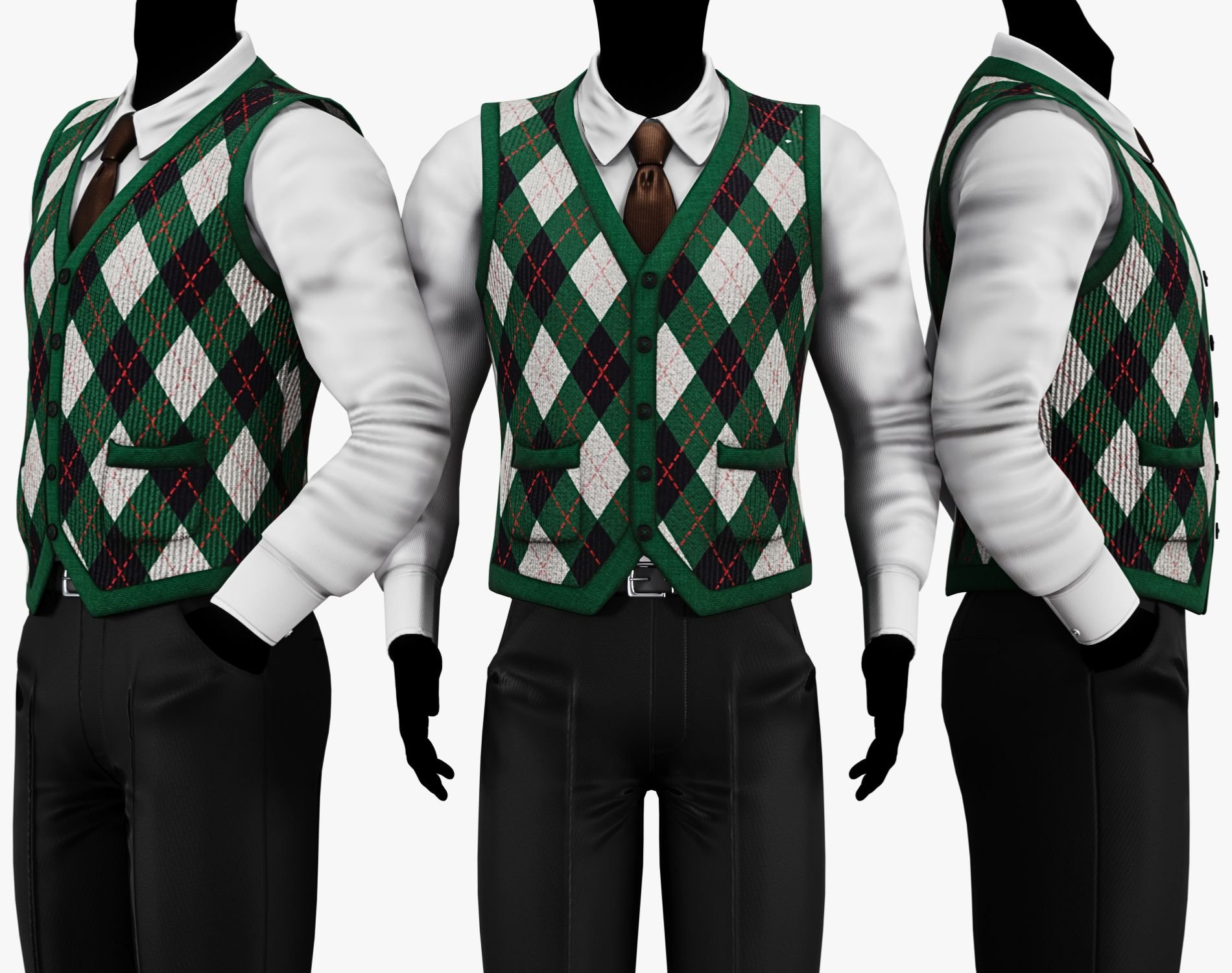 Vintage Argyle Sweater Vest Pack | WOLVES STUDIO