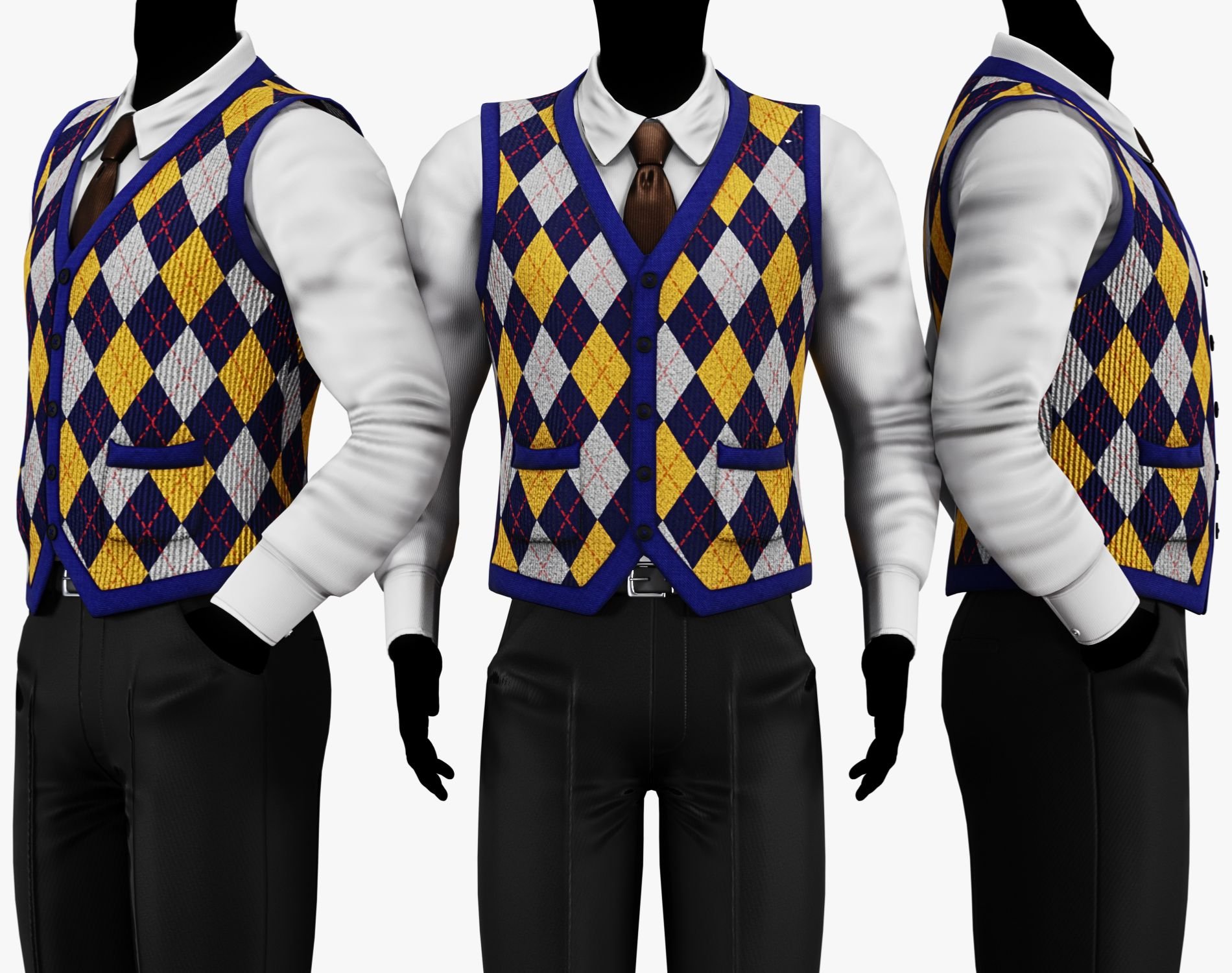 Vintage Argyle Sweater Vest Pack | WOLVES STUDIO