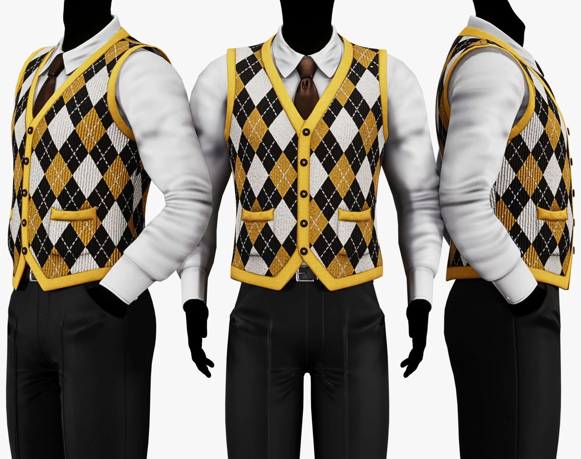 Vintage Argyle Sweater Vest Pack | WOLVES STUDIO
