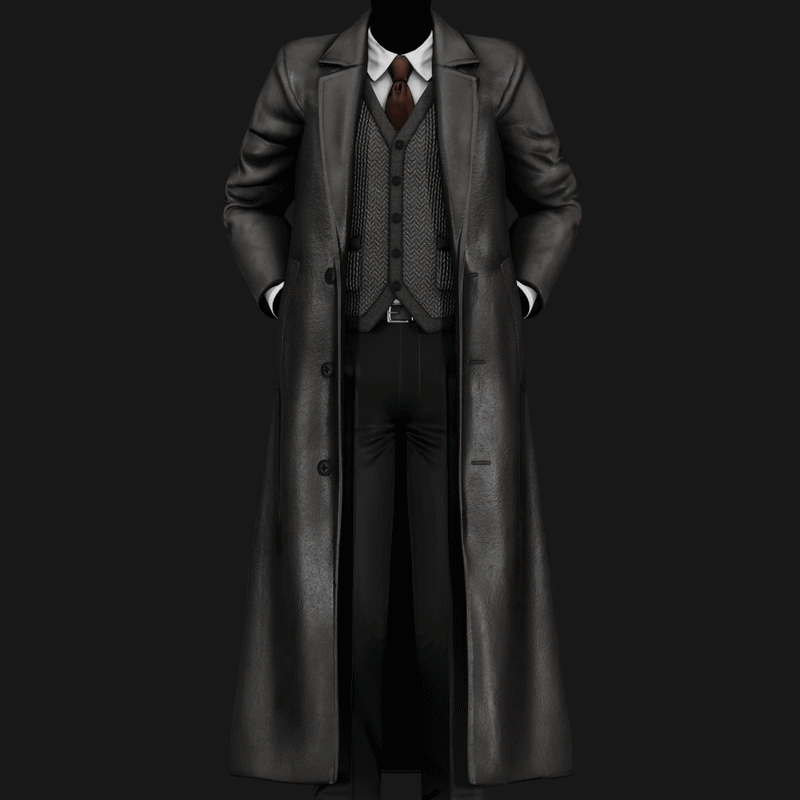 Classic Mens Winter Overcoat Leather Jacket | WOLVES STUDIO