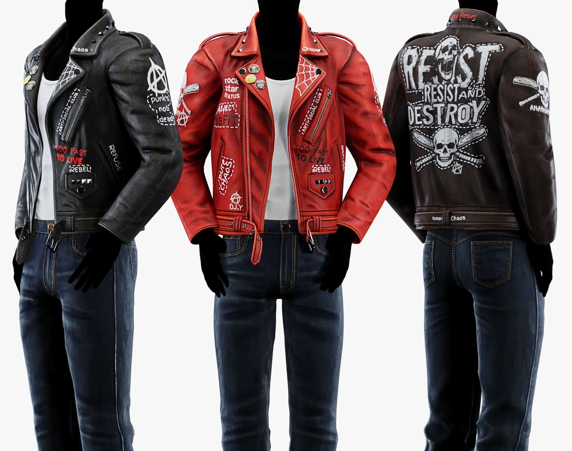 Punk Leather Jacket EBOY | WOLVES STUDIO