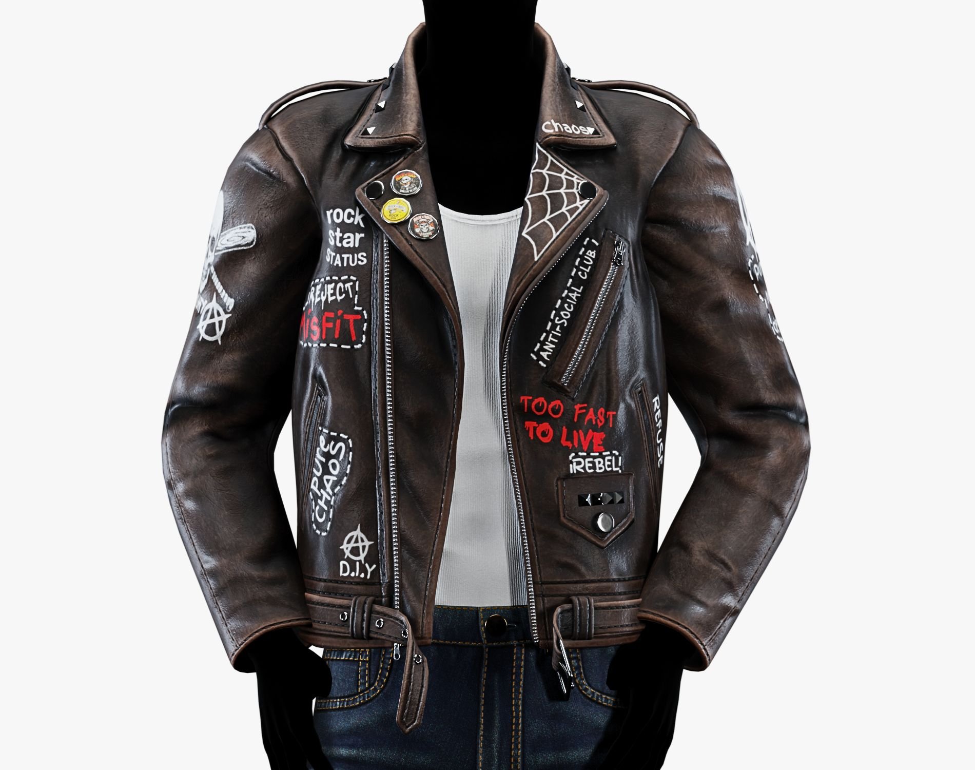 Punk Leather Jacket EBOY | WOLVES STUDIO