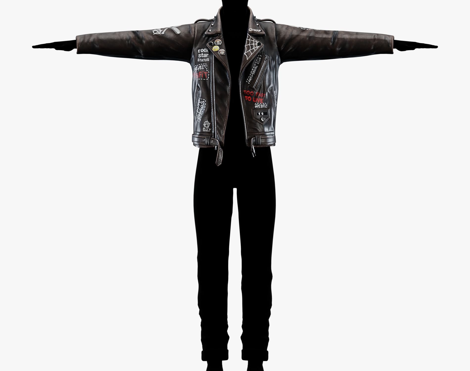 Punk Leather Jacket EBOY | WOLVES STUDIO