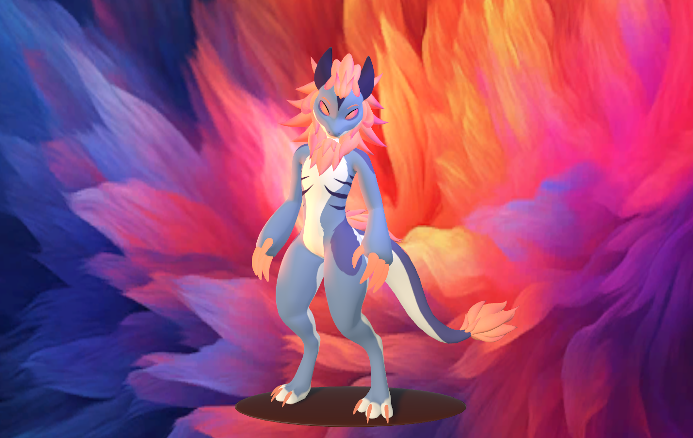 Blue Ember - Retexture For Wickerbeast King VRChat Avatar