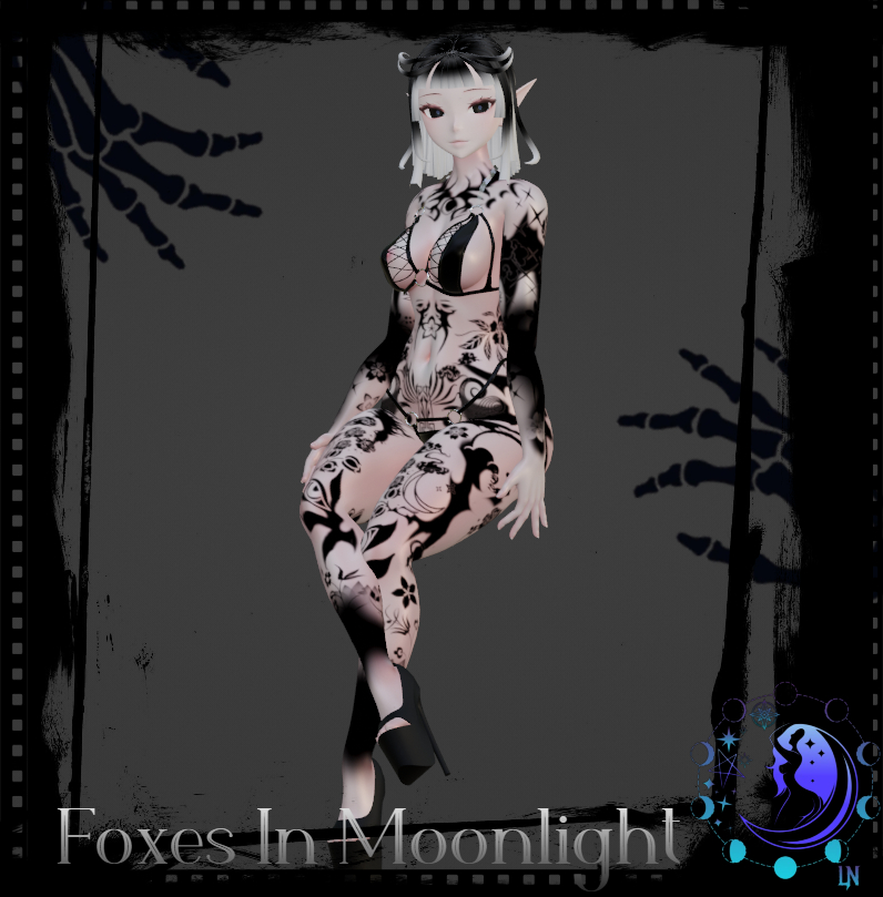 Foxes In Moonlight - Fantasy Texture
