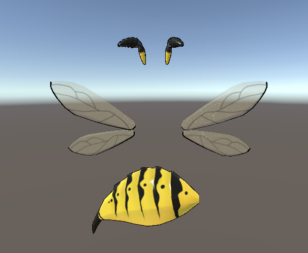 Wasp Set - Abdomen, Wings, Antennae
