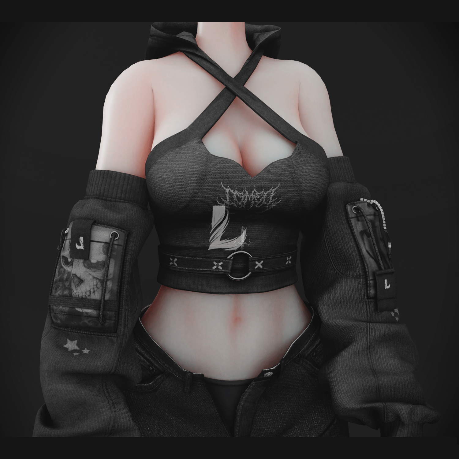 CYBER GOTH HOODIE (Personal and Commercial)