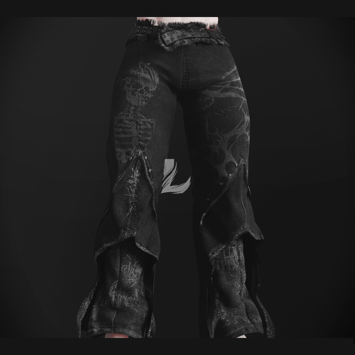 AKII GRUNGE JEANS + FUR BELT (Personal and Commercial)