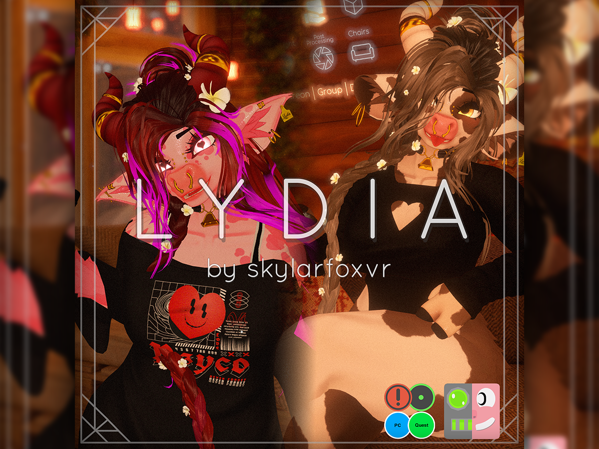 Lydia | VRChat Cow Avatar | PC, Quest, Wholesome, Optimized, MMD, Face Tracking!