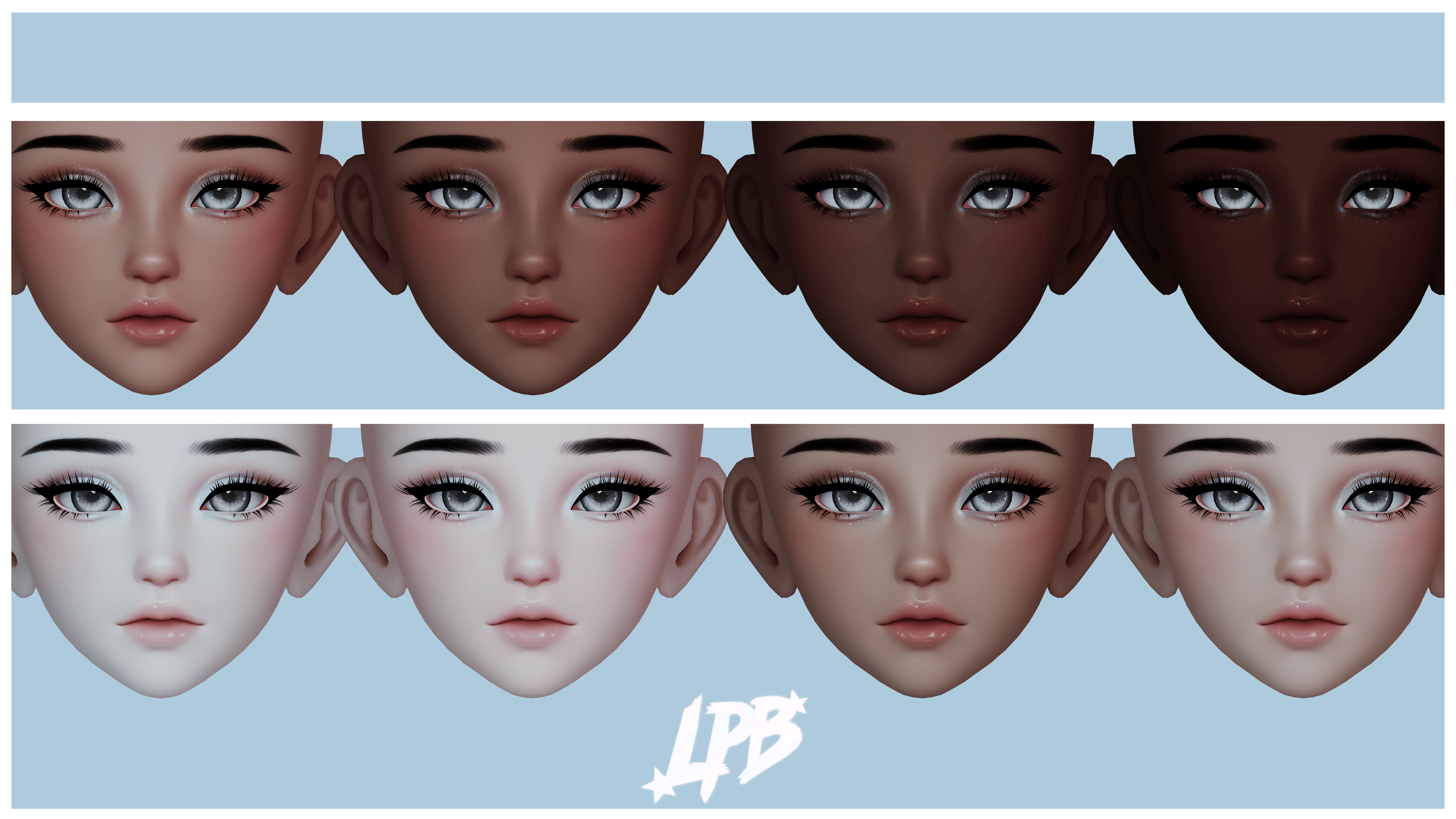 "I'm Cold" makeup textures (Amelia head)