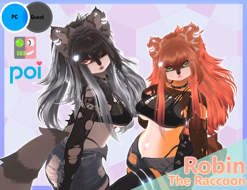 Robin The Racoon and Red Panda (PC, & Facetracking ) 𓆩♡𓆪