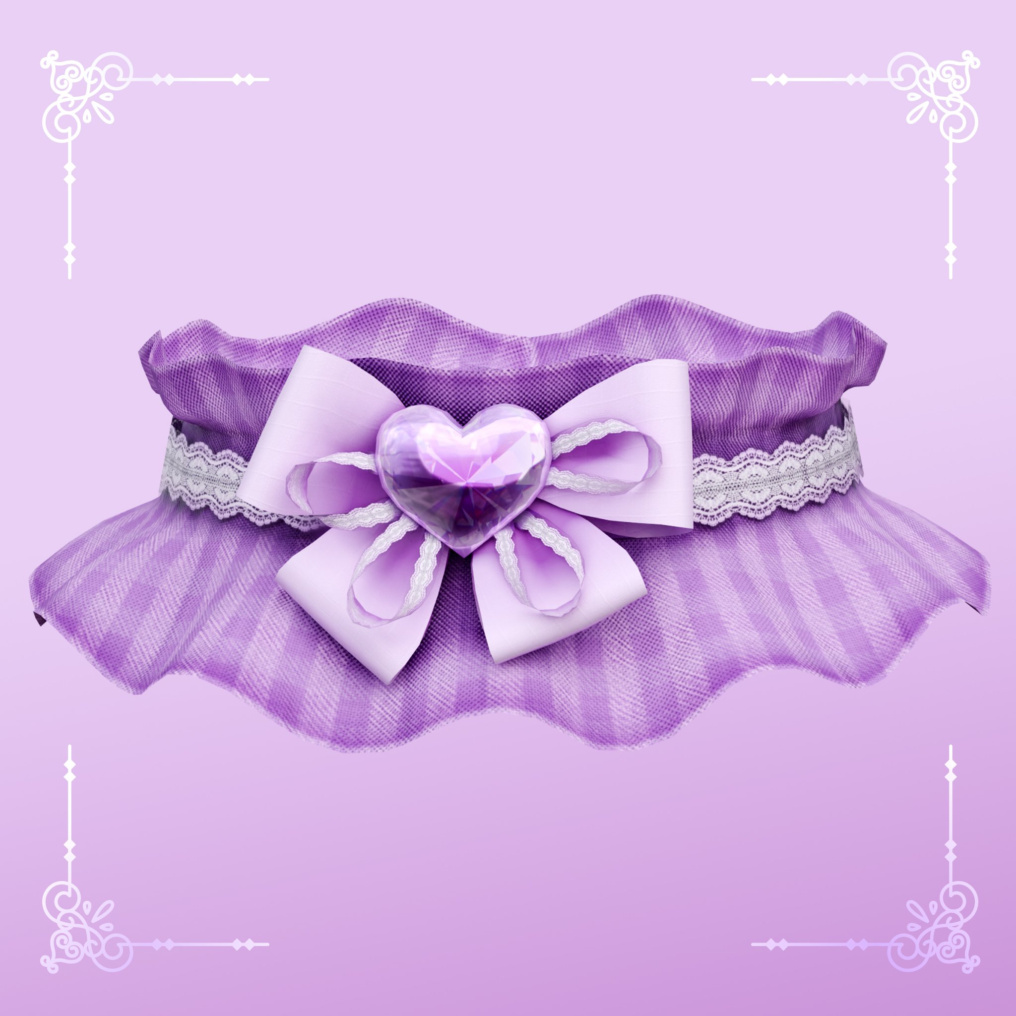 Purple Choker for VRChat with Blendshapes to fit any body type