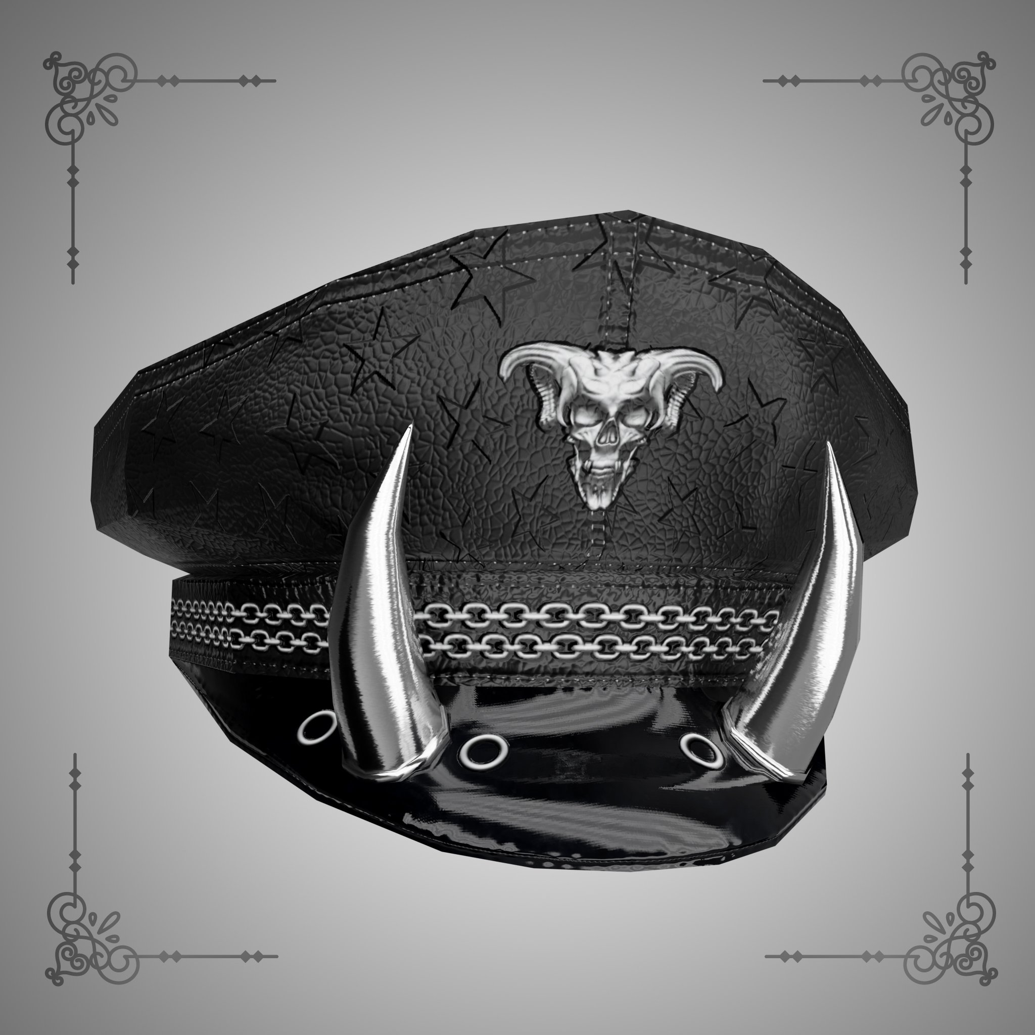 Gothic Police Hat for VRChat with Blendshapes to fit any body type
