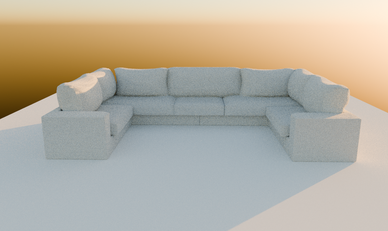 FREE [Vrchat Asset] Large U-Shaped Couch