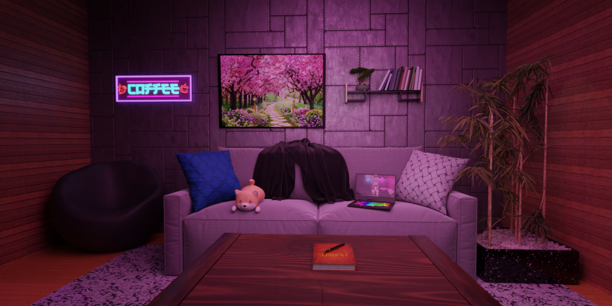 Japanese Living Room Render Scene