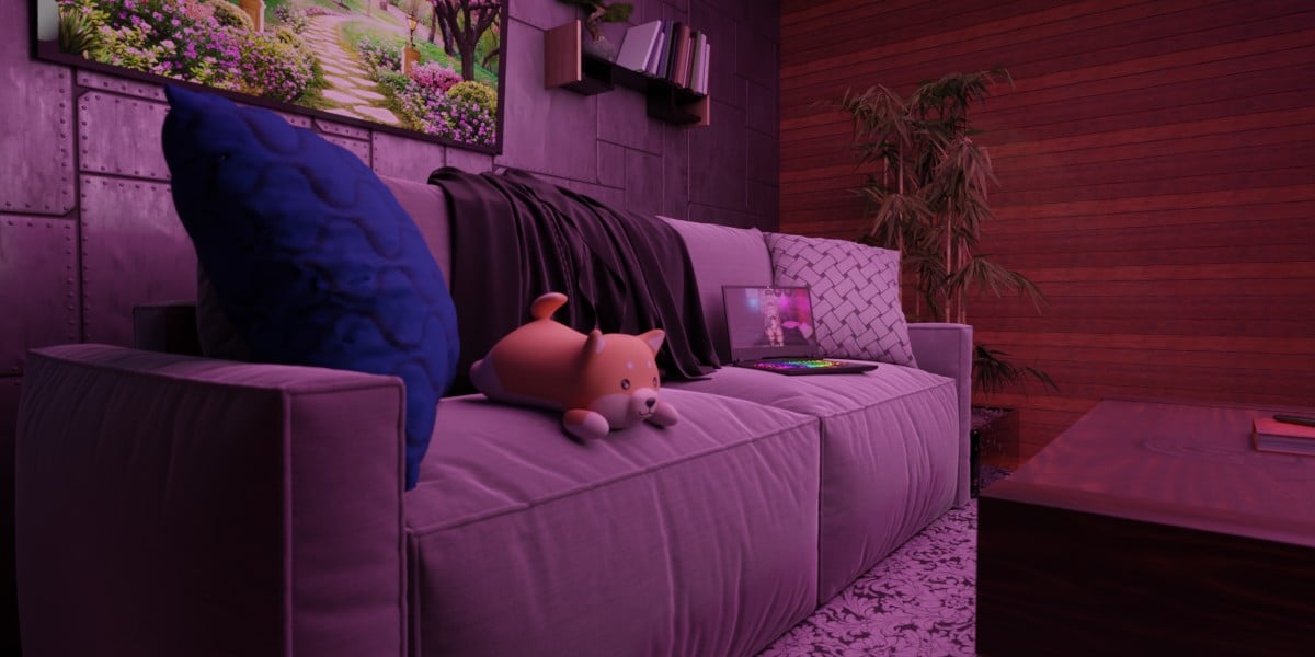 Japanese Living Room Render Scene