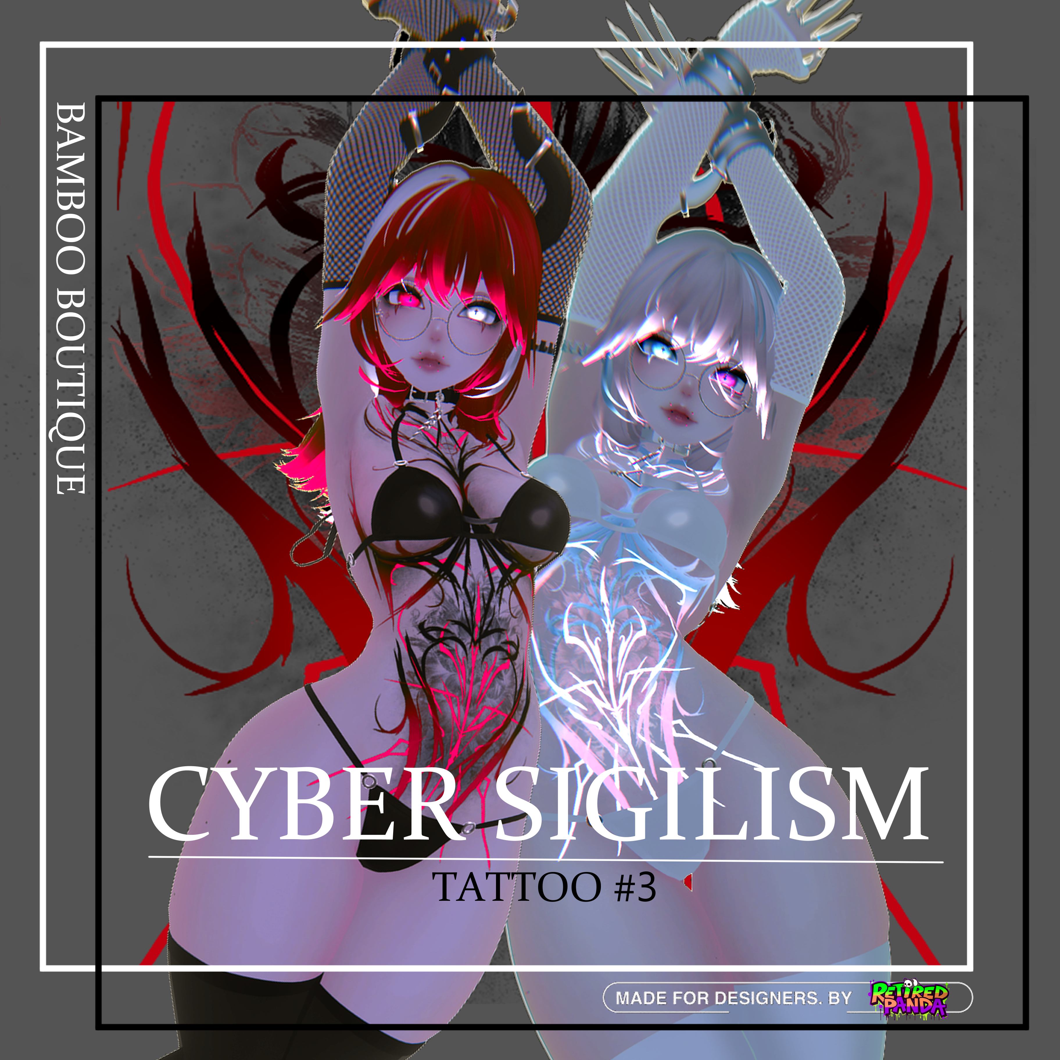 Cyber Sigilism Tattoo + Face Makeup (Aurora Head + ZinFit Base) Discord Nitro Freebie