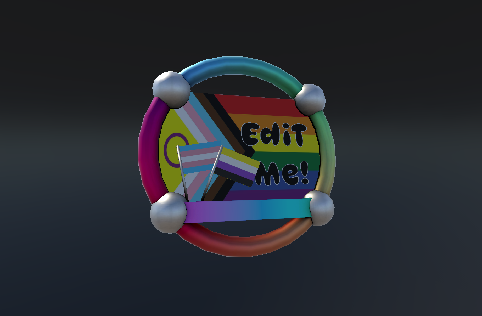 🏳️🌈 LGBT+ Pride Pronouns Pin 🏳️🌈