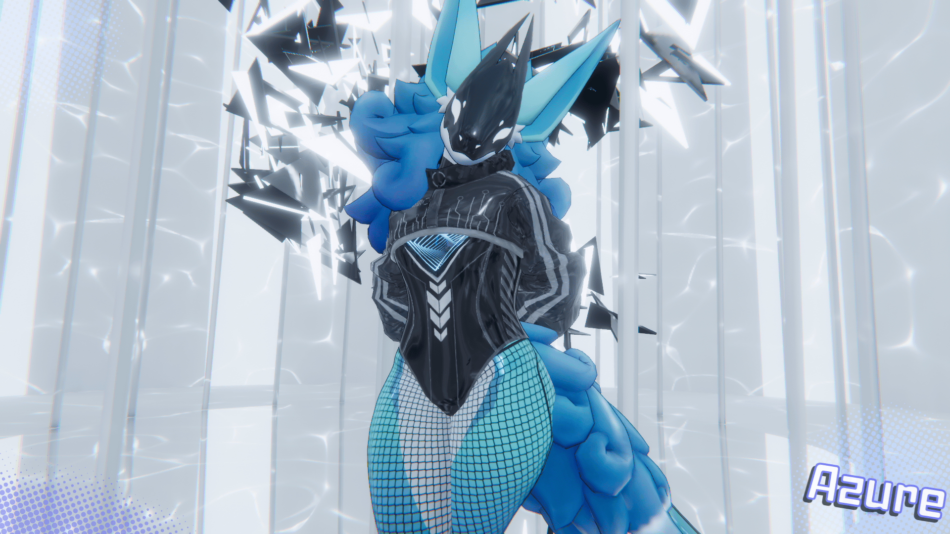 Azure - VRChat Mantled Beast Furry Model/Avatar