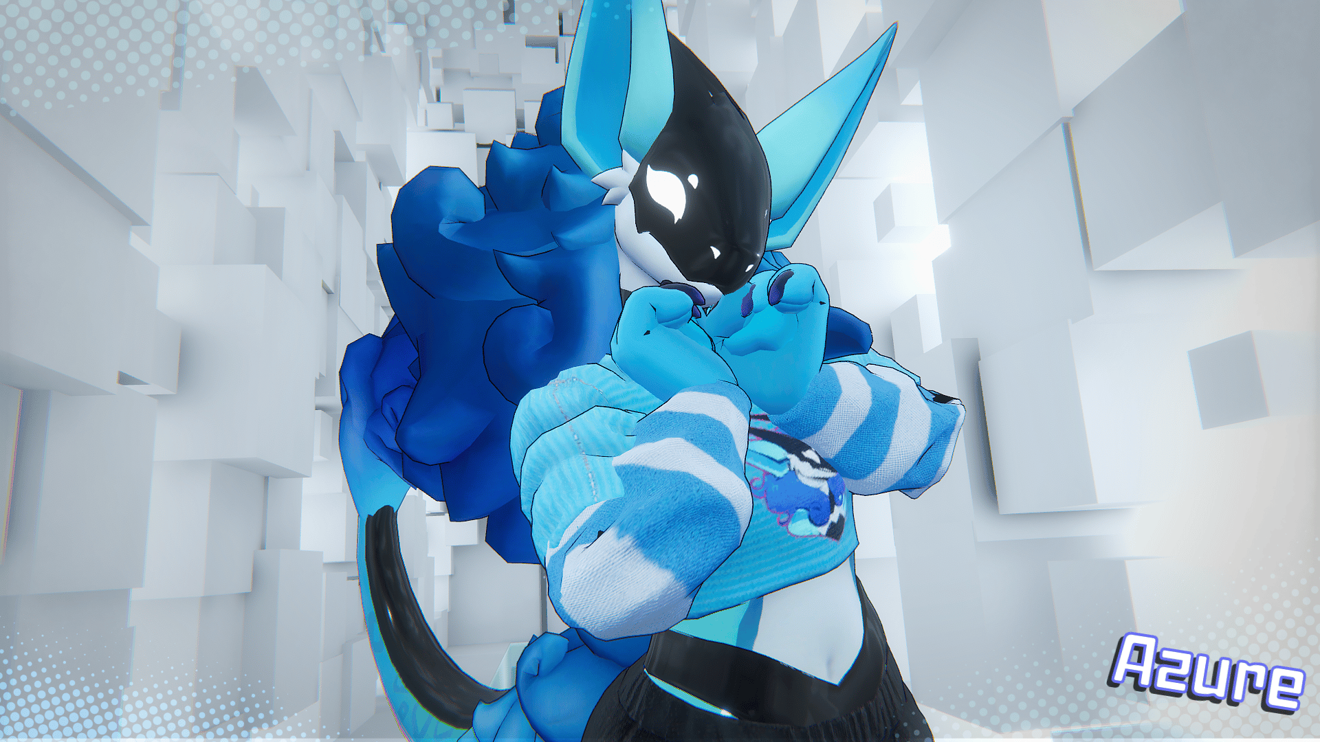 Azure - VRChat Mantled Beast Furry Model/Avatar