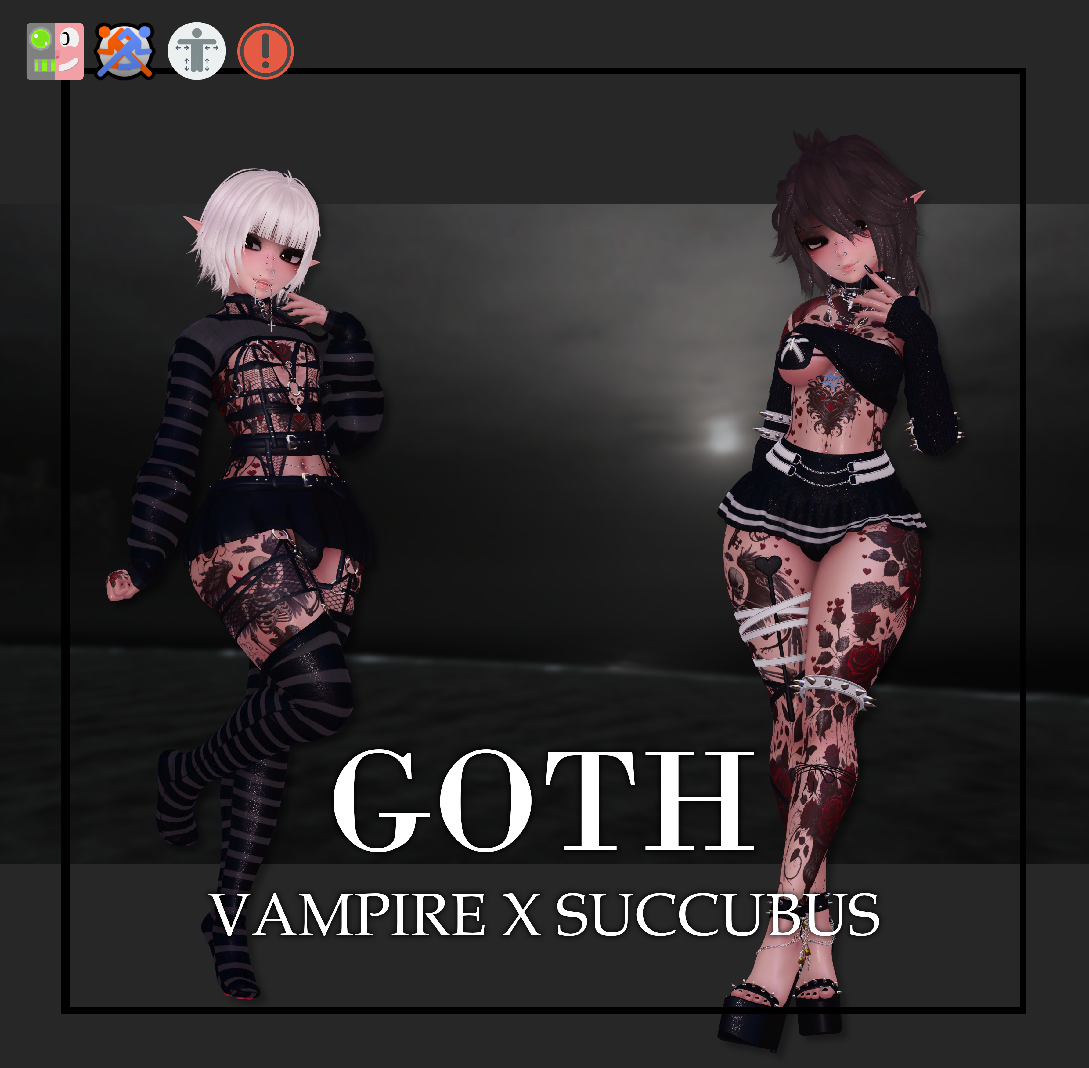 Goth: Vampire X Succubus 1.1 | New features! | VRCFT | GOGO | Limb Scaler | SPS