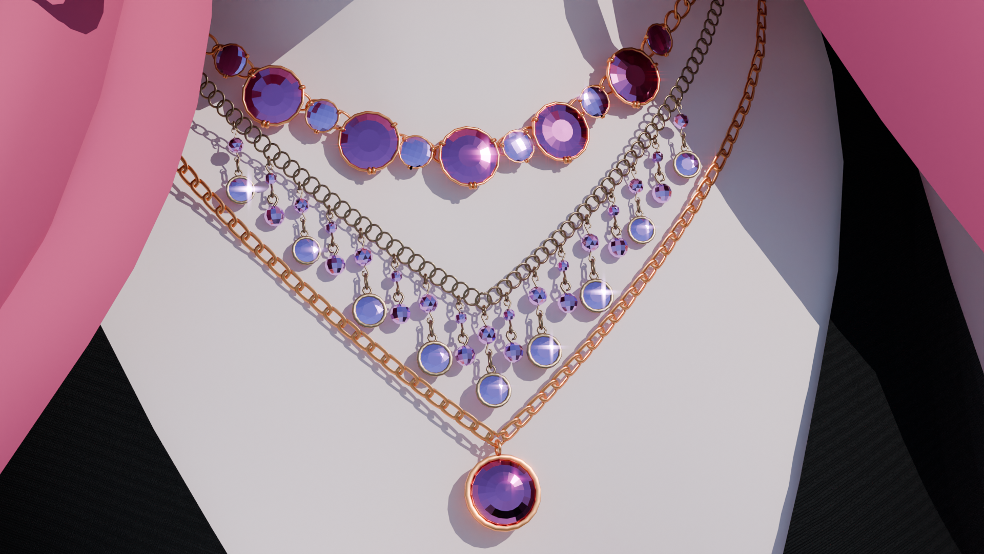 Kitsu Moonfire Adornments Set rings, necklaces and bracelets
