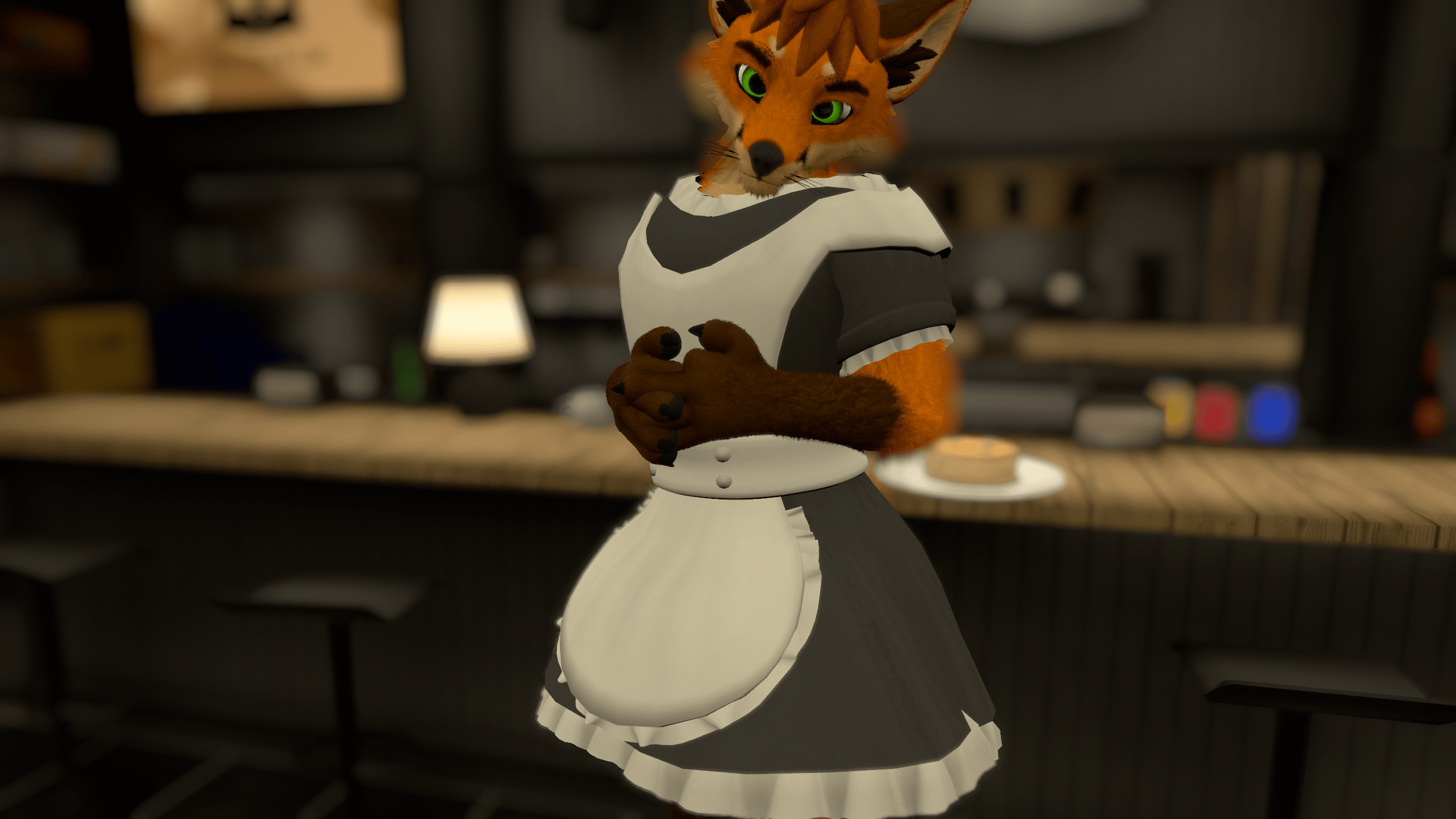 Rust Whisker and Canis Revamp Maid Dress