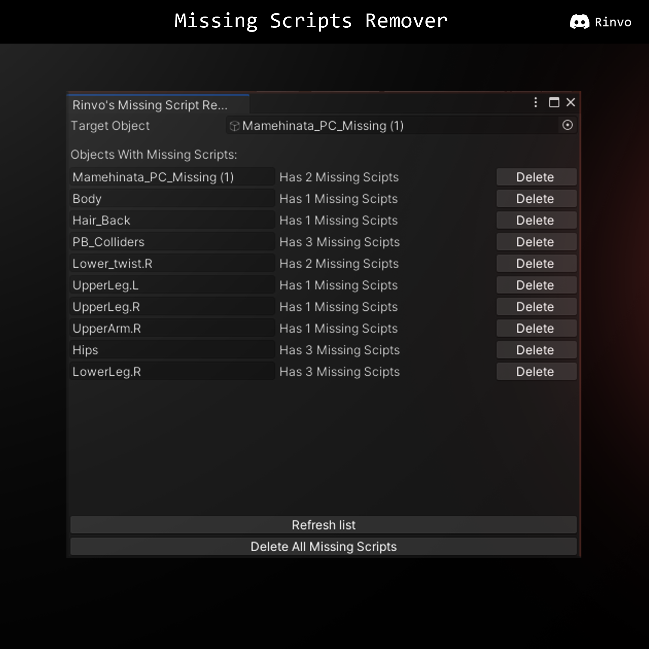 Rinvo's Missing Scripts Remover