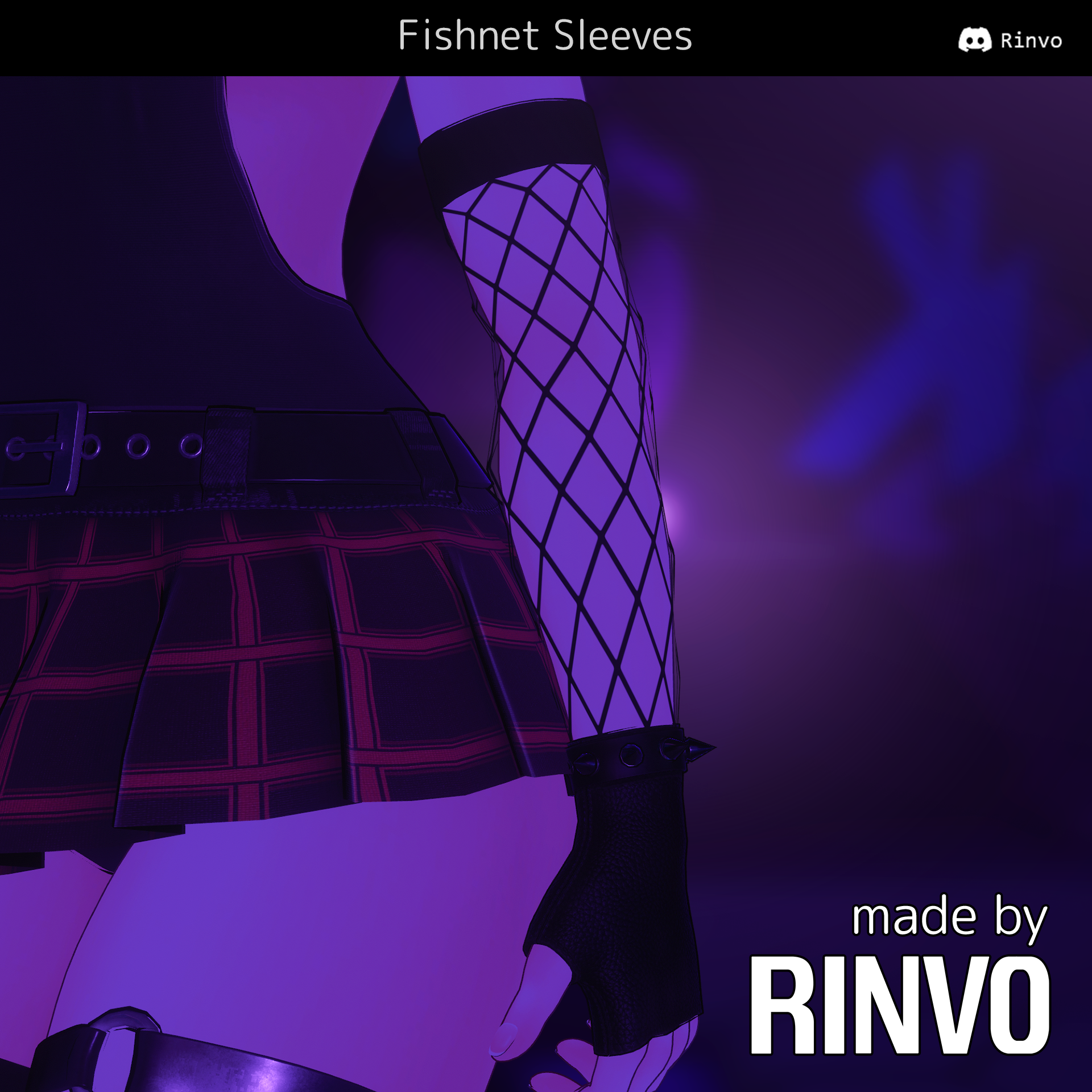 Fishnet Sleeves (Rigged for GodMagician, Rindo, Celestia, VRBase Anime, EGirl, Saki, ZinFit)