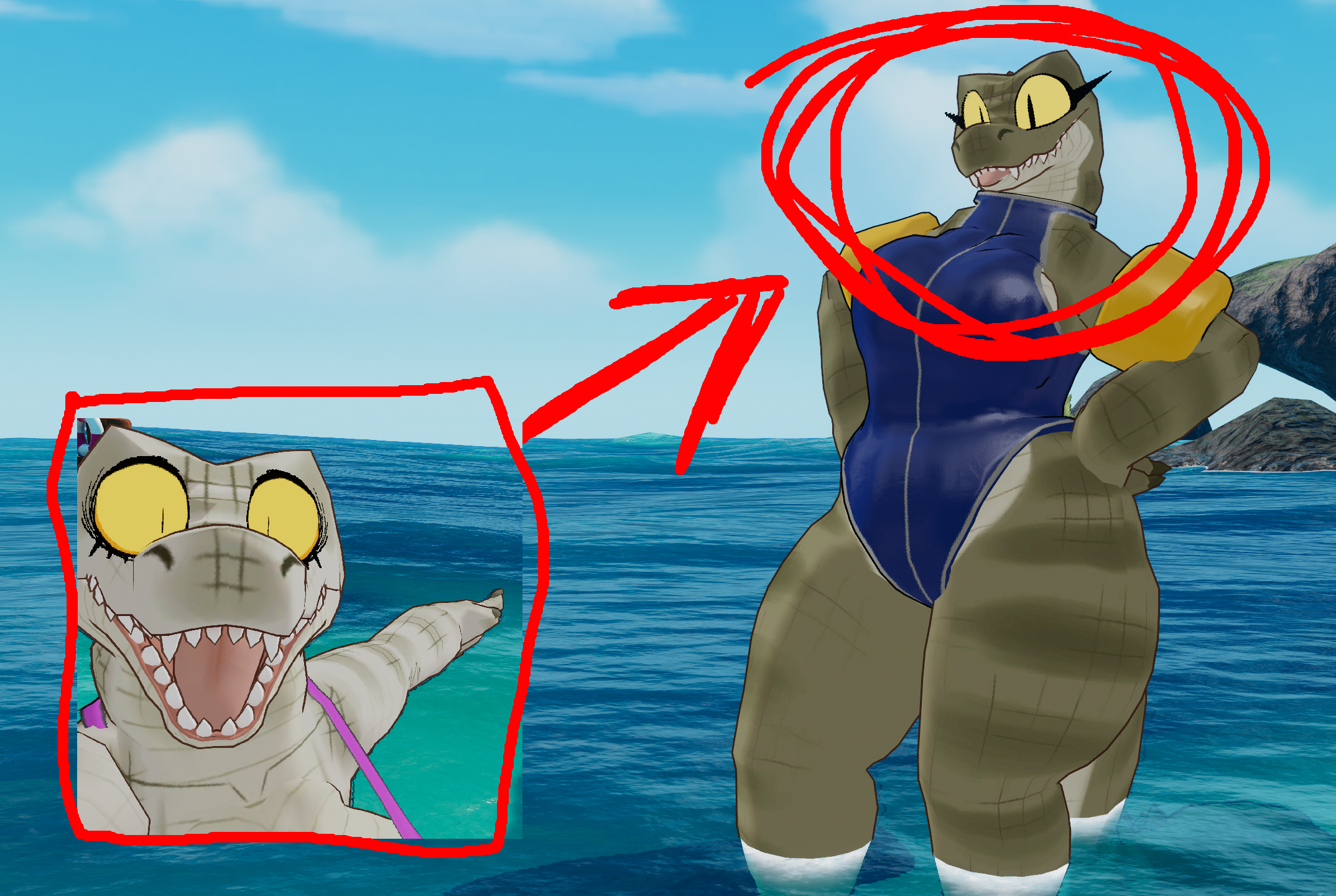 Gooby Gator, Furry avatar for VRC