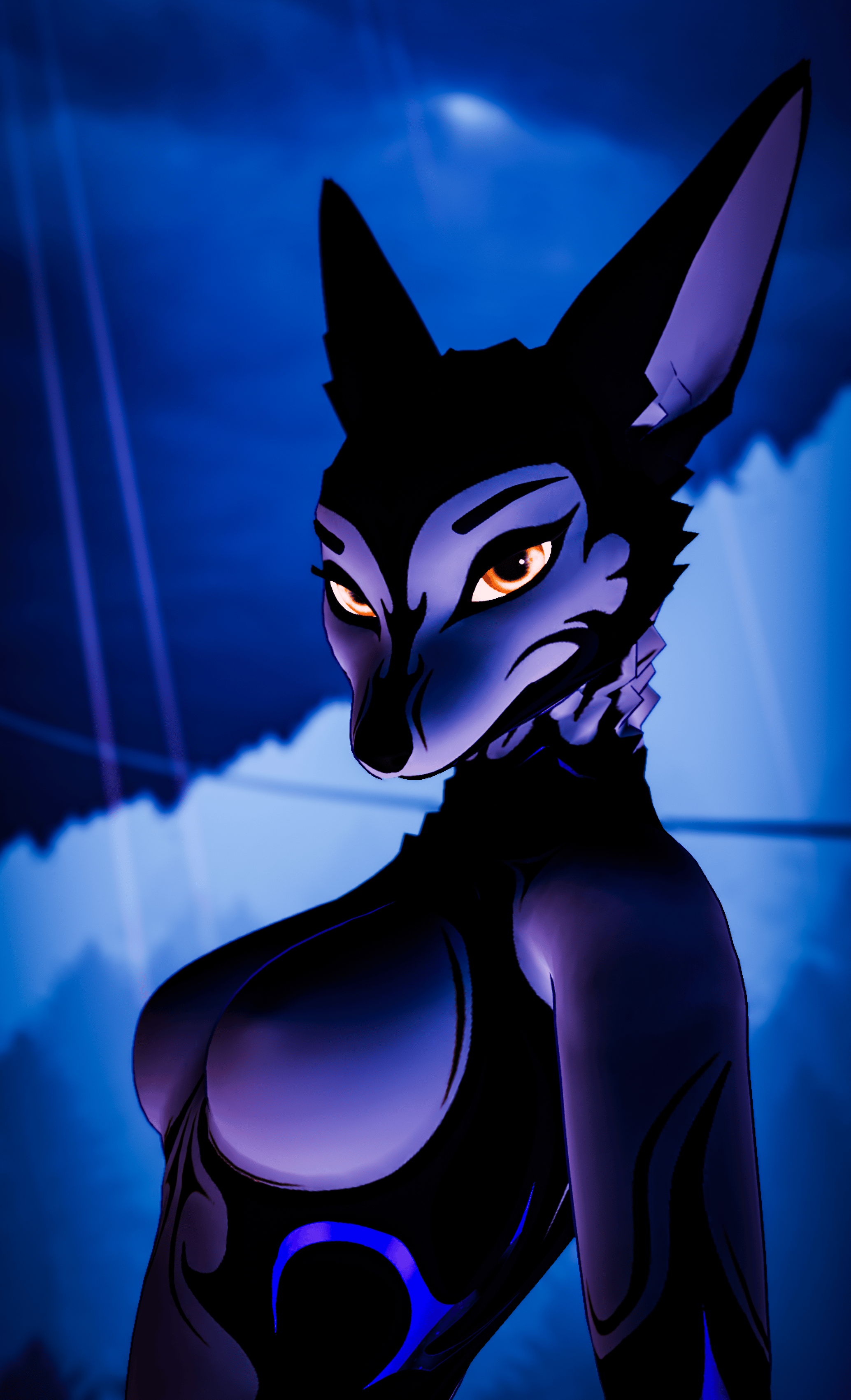 Deep Blue Maned Wolf