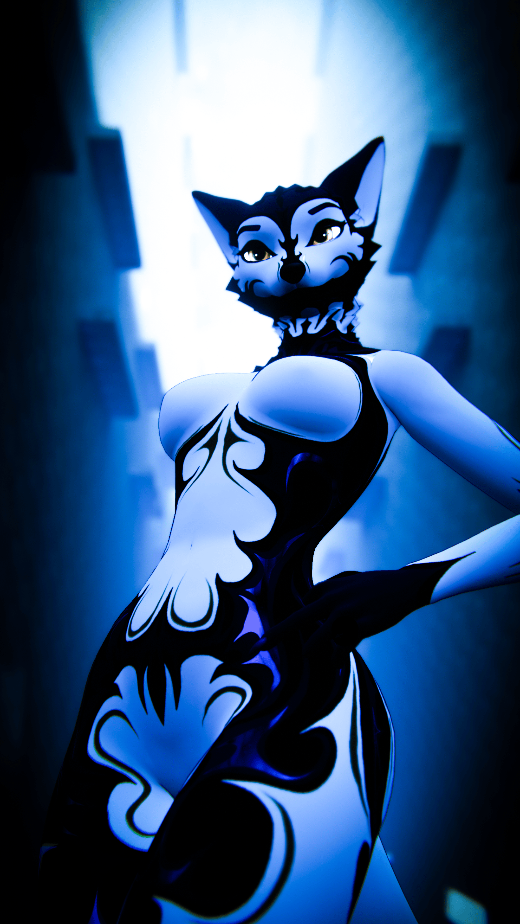 Deep Blue Maned Wolf