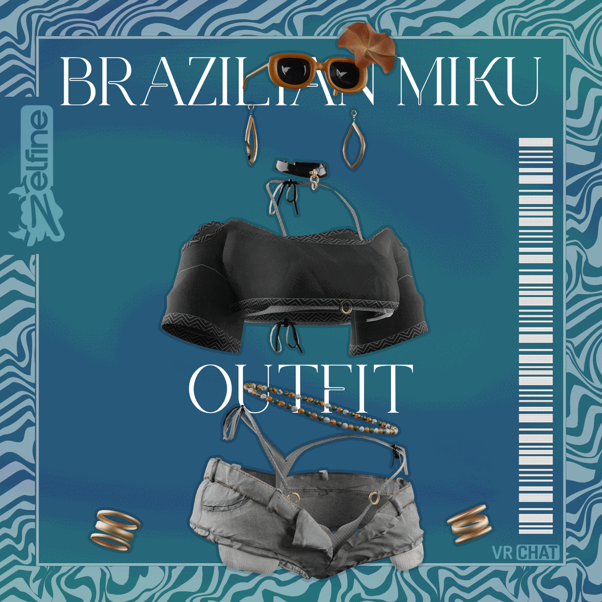 Brazilian Miku Outfit (Summer Outfit) (Rigged for ZinFit, VRBase Anime, NovaBeast, GodMagician, Saki)